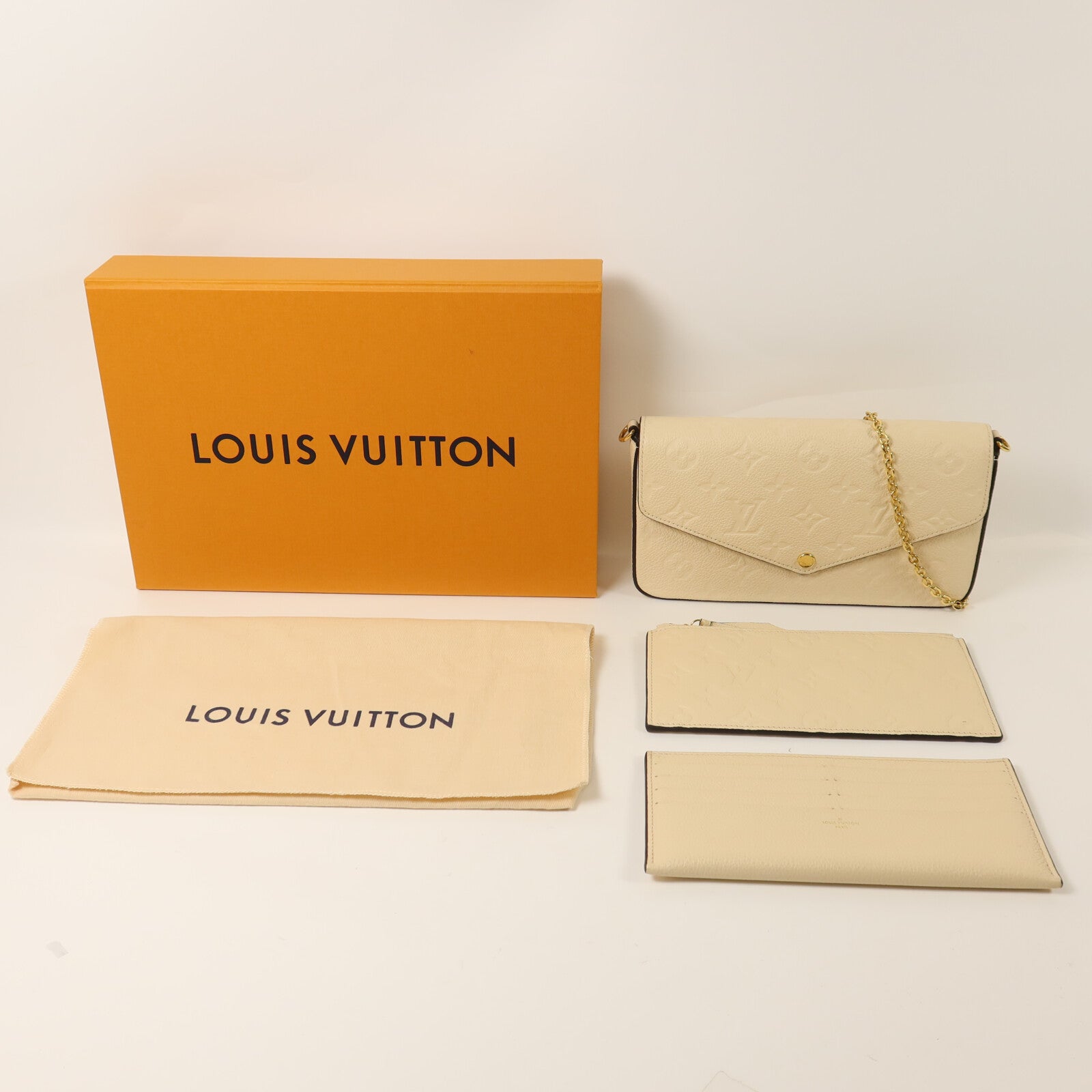 LOUIS VUITTON Monogram Empreinte Pochette Felicie鏈帶肩背袋