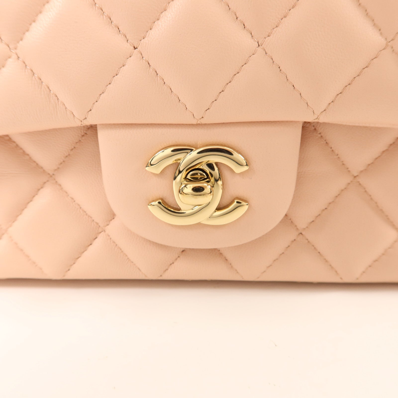 CHANEL 牛皮皮革Mini Classic 20金扣鏈帶肩背袋
