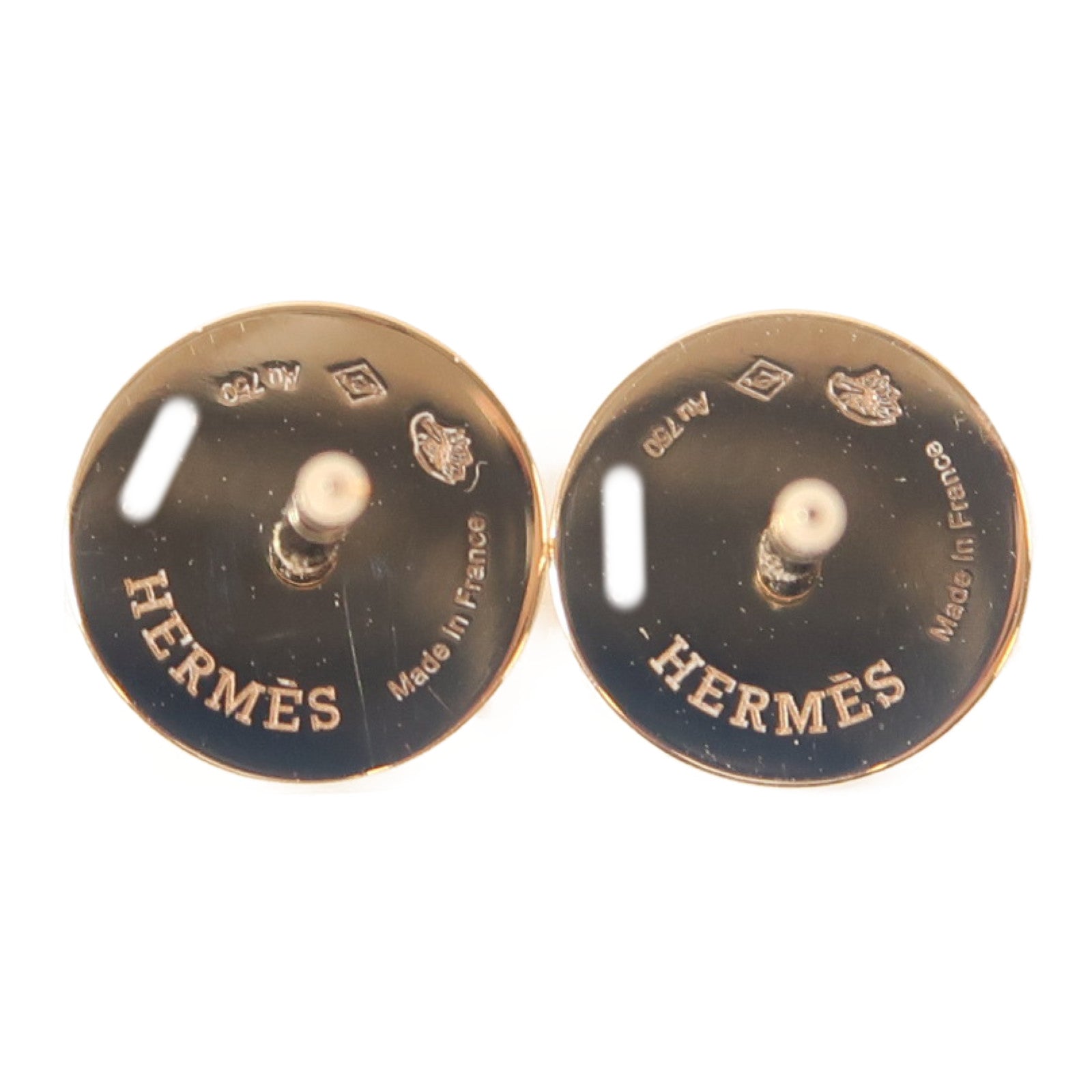 HERMES 18K玫瑰金Ex-Libris Earrings耳環金色