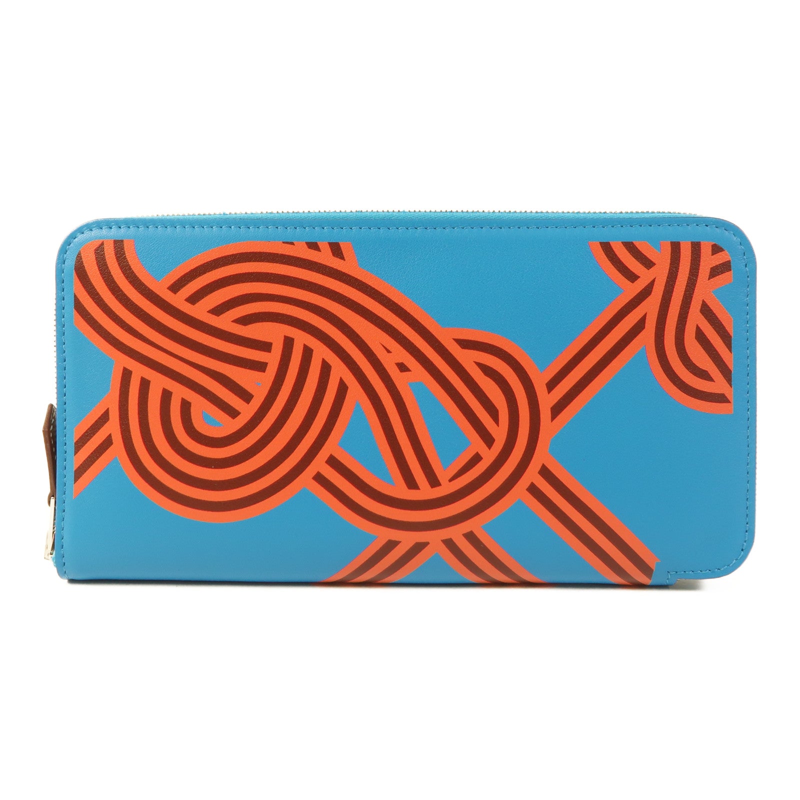 HERMES Swift皮革Silk In Noeuds Marins長錢包