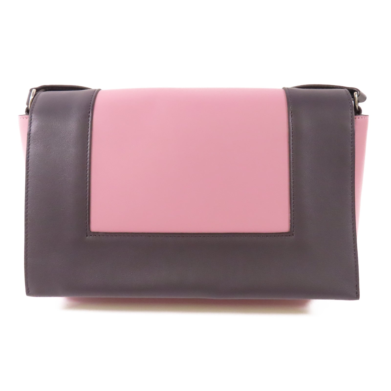 CELINE 牛皮皮革Shoulder Bag銀扣肩背袋