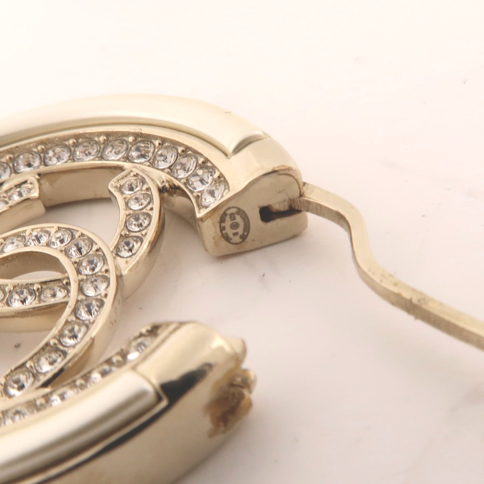 CHANEL CC Earrings Metal Gold