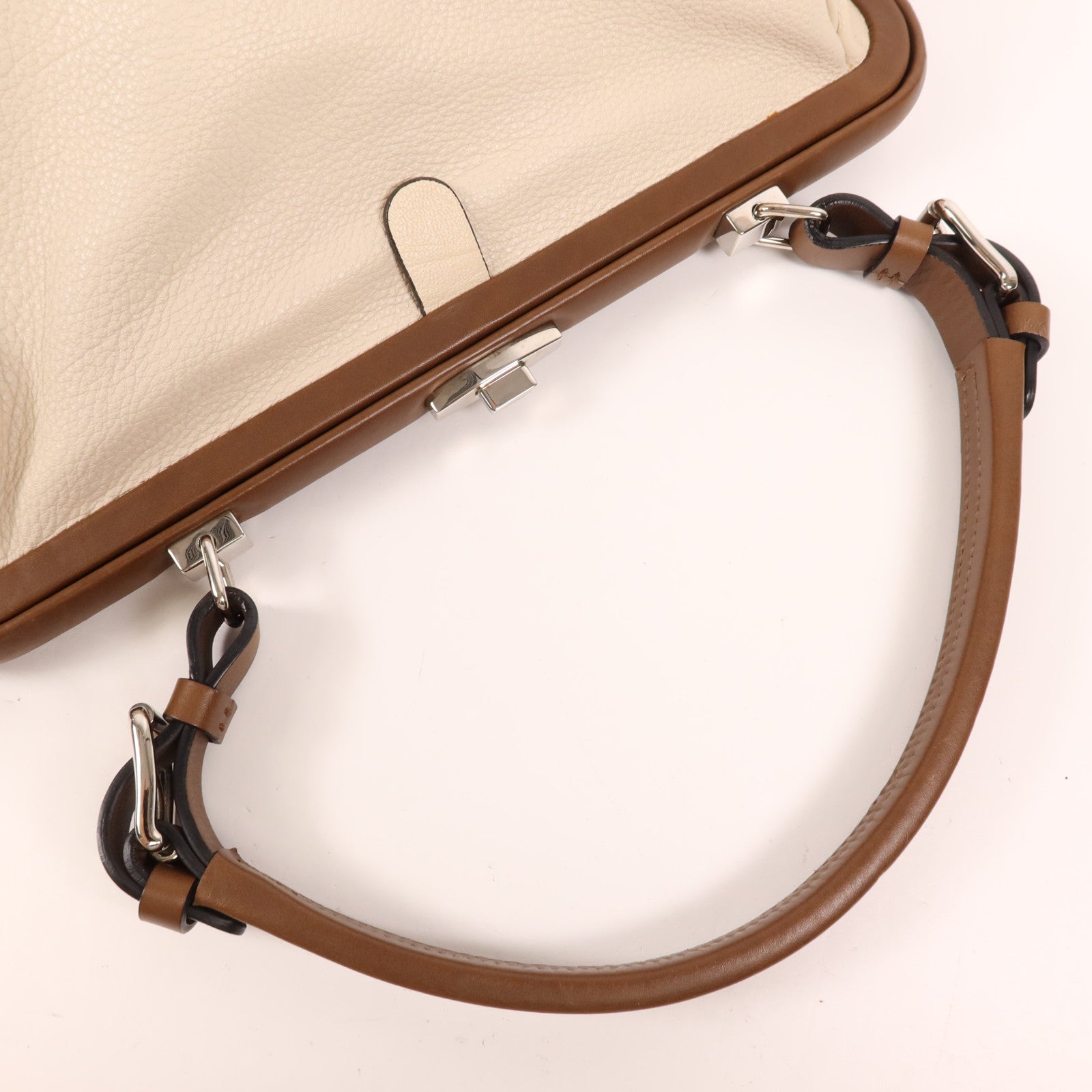 SELECTION 牛皮皮革Tote Bag銀扣手挽袋