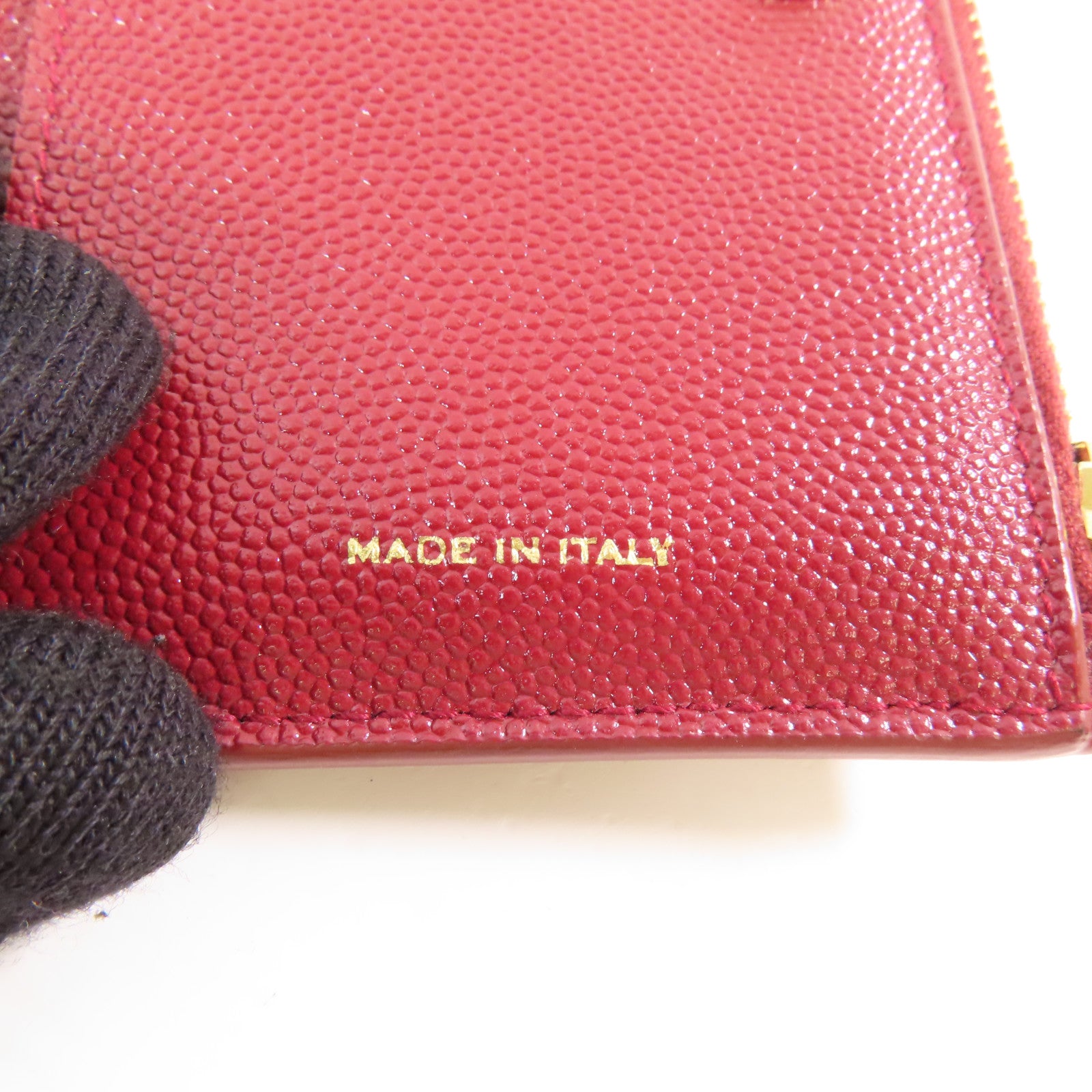 YVES SAINT LAURENT 牛皮皮革Bifold Wallet金扣錢包