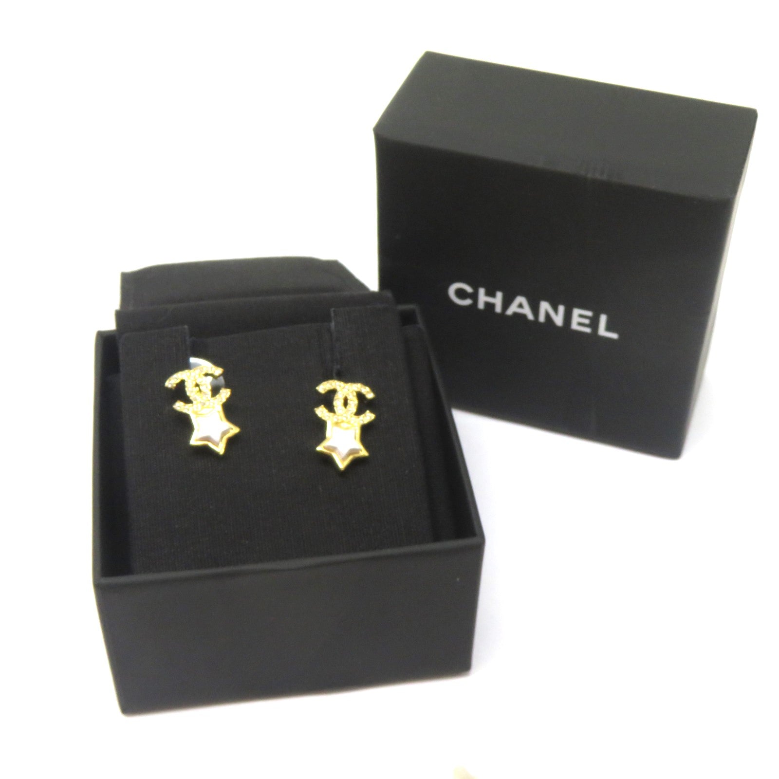 CHANEL 金屬Earrings耳環金色/白色