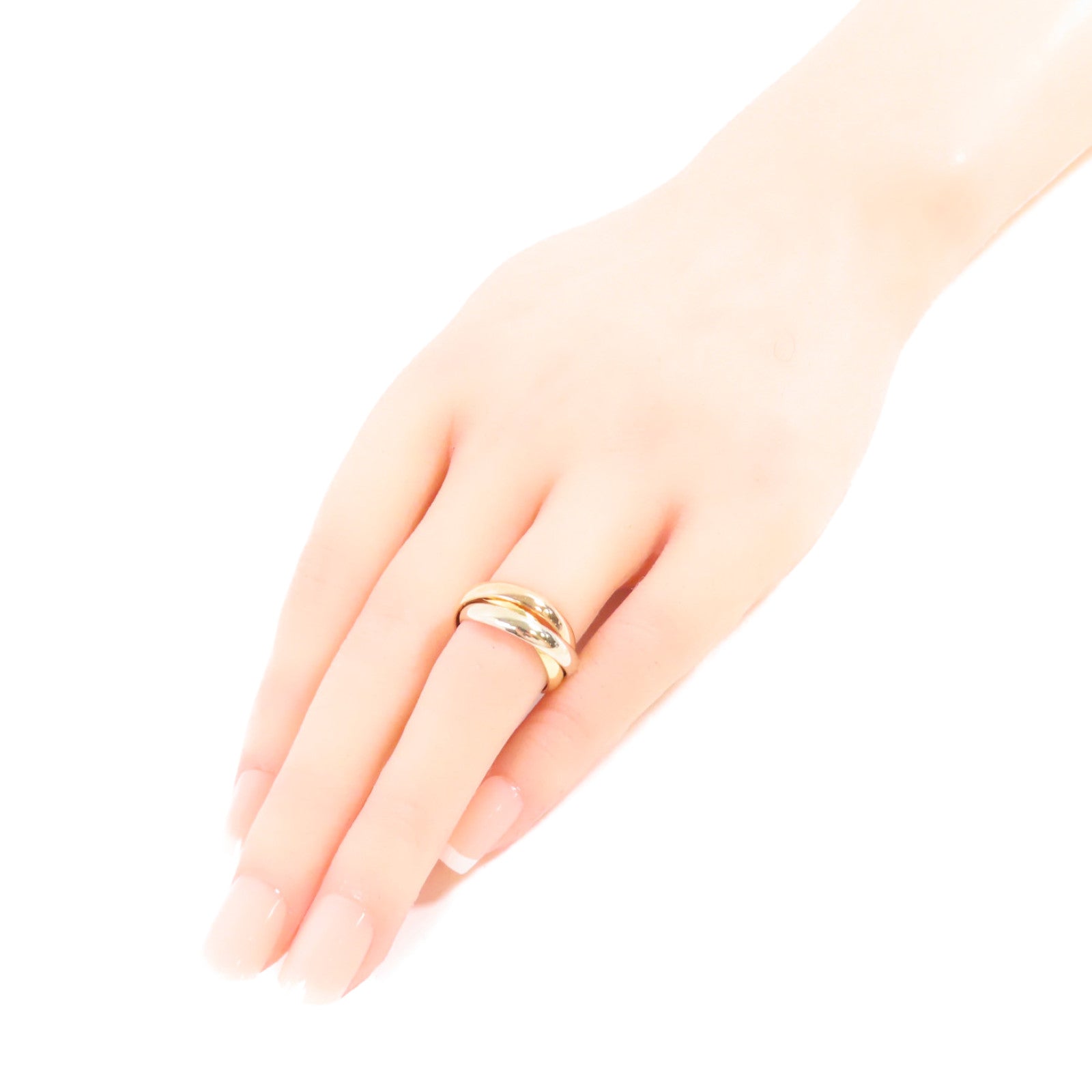 CARTIER 18K黃金/白金/玫瑰金Trinity Ring戒指US#5.5/Cartier#51