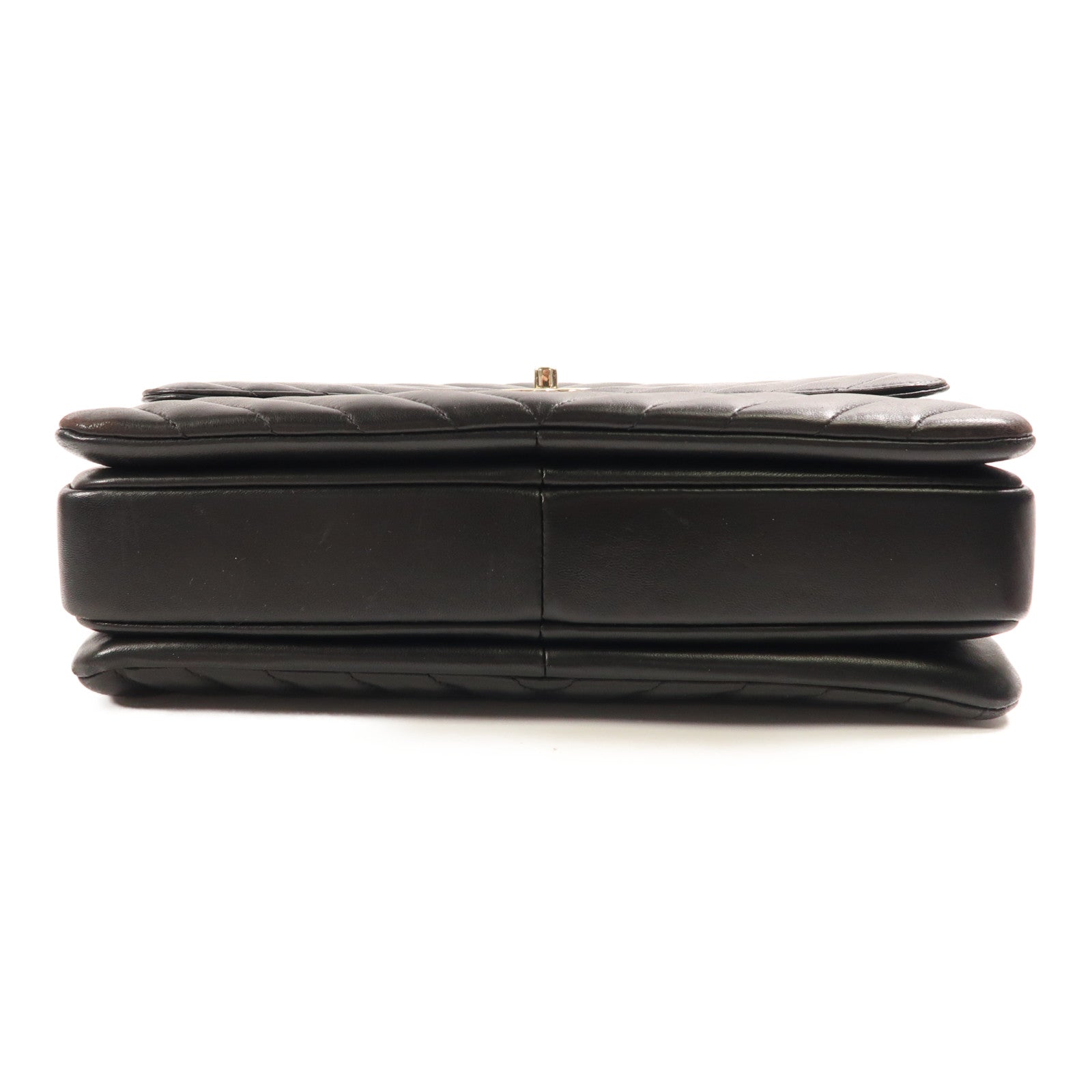 CHANEL CC GHW Shoulder Bag Chain Lambskin Leather Black