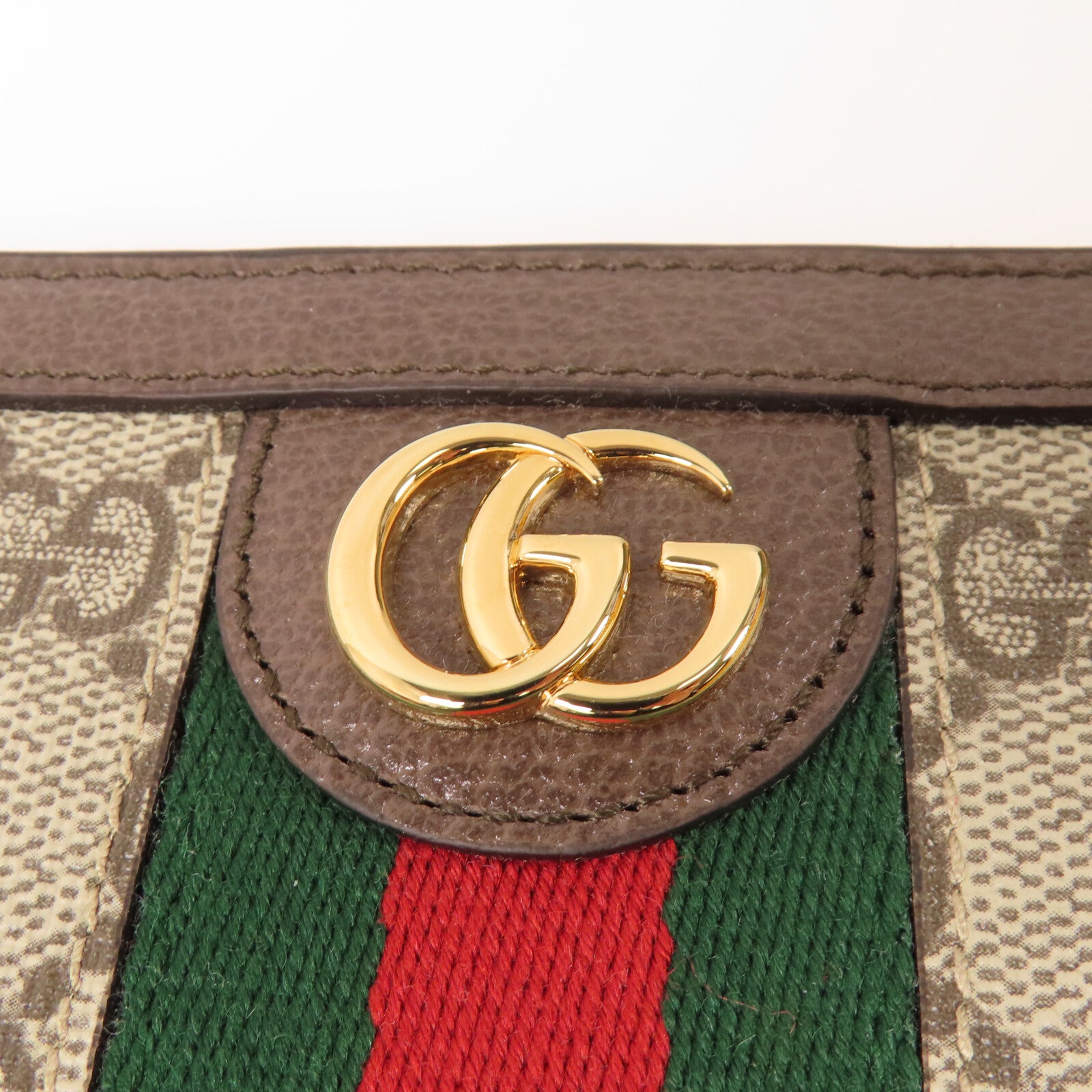 GUCCI 塗層帆布Zipper long Wallet金扣拉鏈長錢包