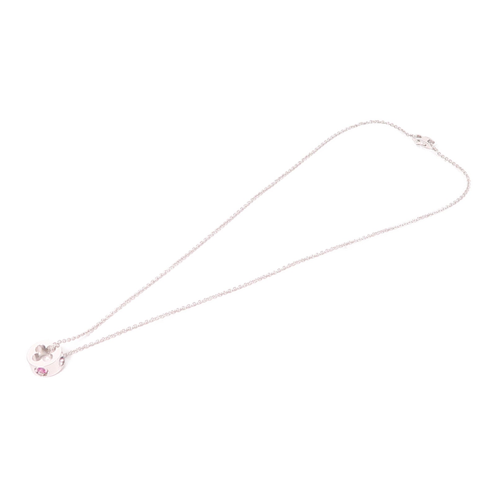 LOUIS VUITTON 18K白金/粉紅色藍寶石Pendentif Empreinte項鍊