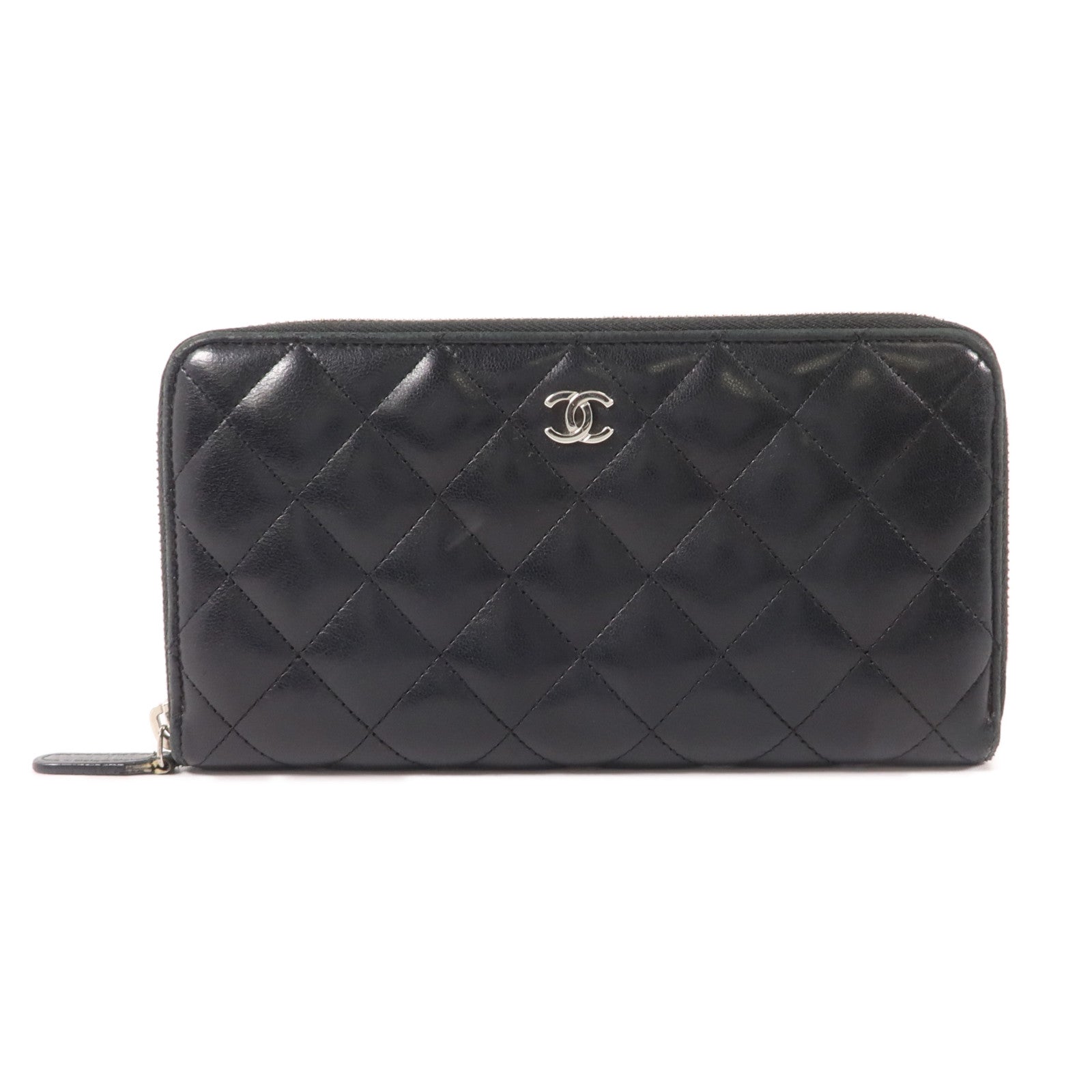 CHANEL 羊皮皮革Long Round Wallet長錢包