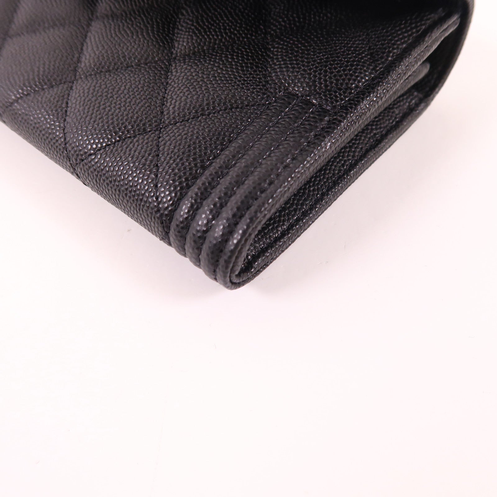 CHANEL 牛皮皮革Boy Long Wallet金扣長錢包