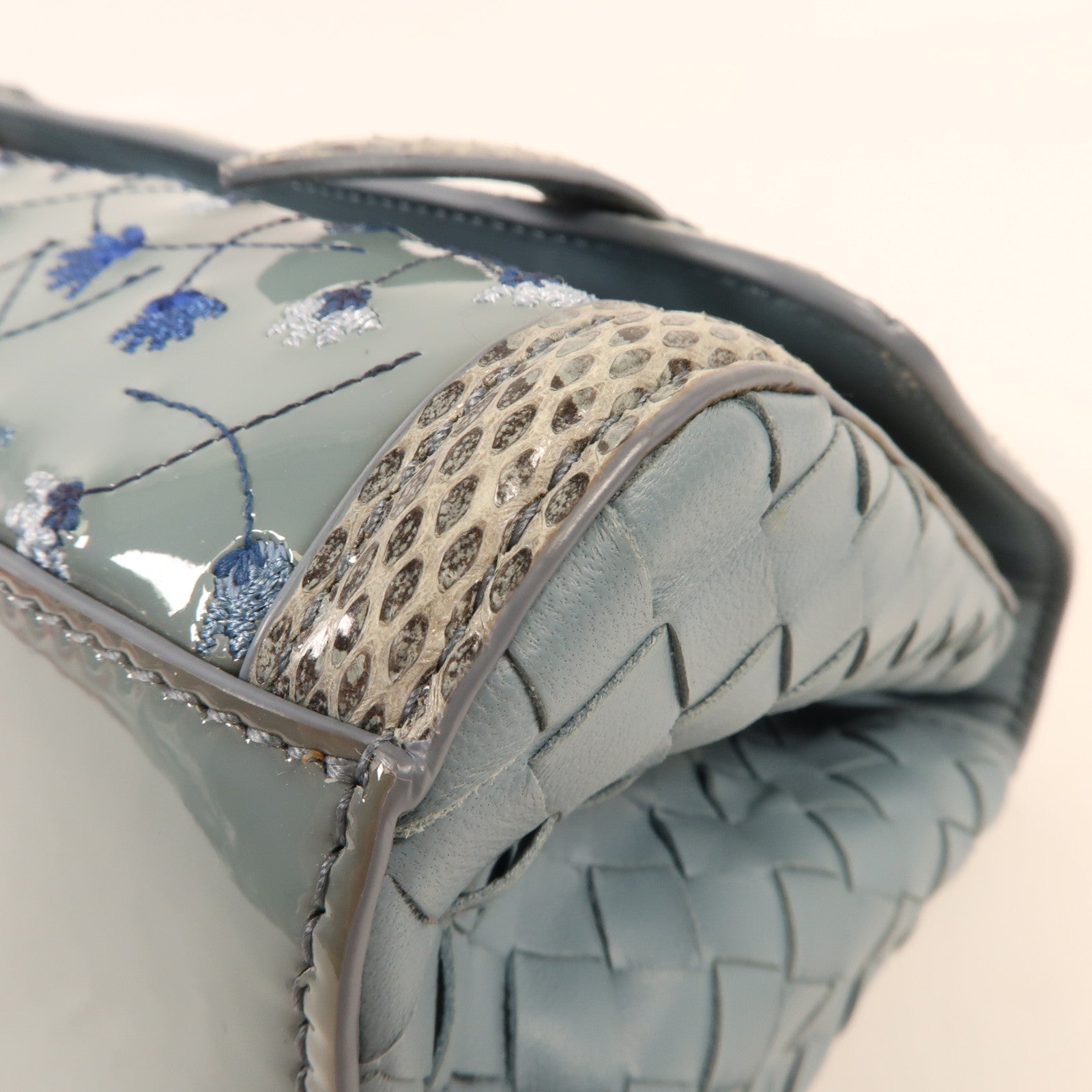 BOTTEGA VENETA 漆皮皮革/蛇皮皮革Shoulder Bag手挽肩背兩用袋