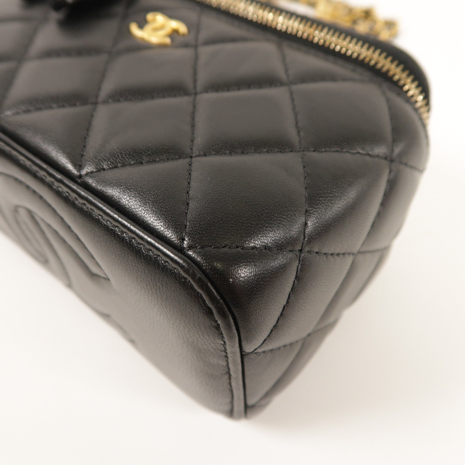 CHANEL 羊皮皮革Vanity Case Gold Ball金扣肩背袋