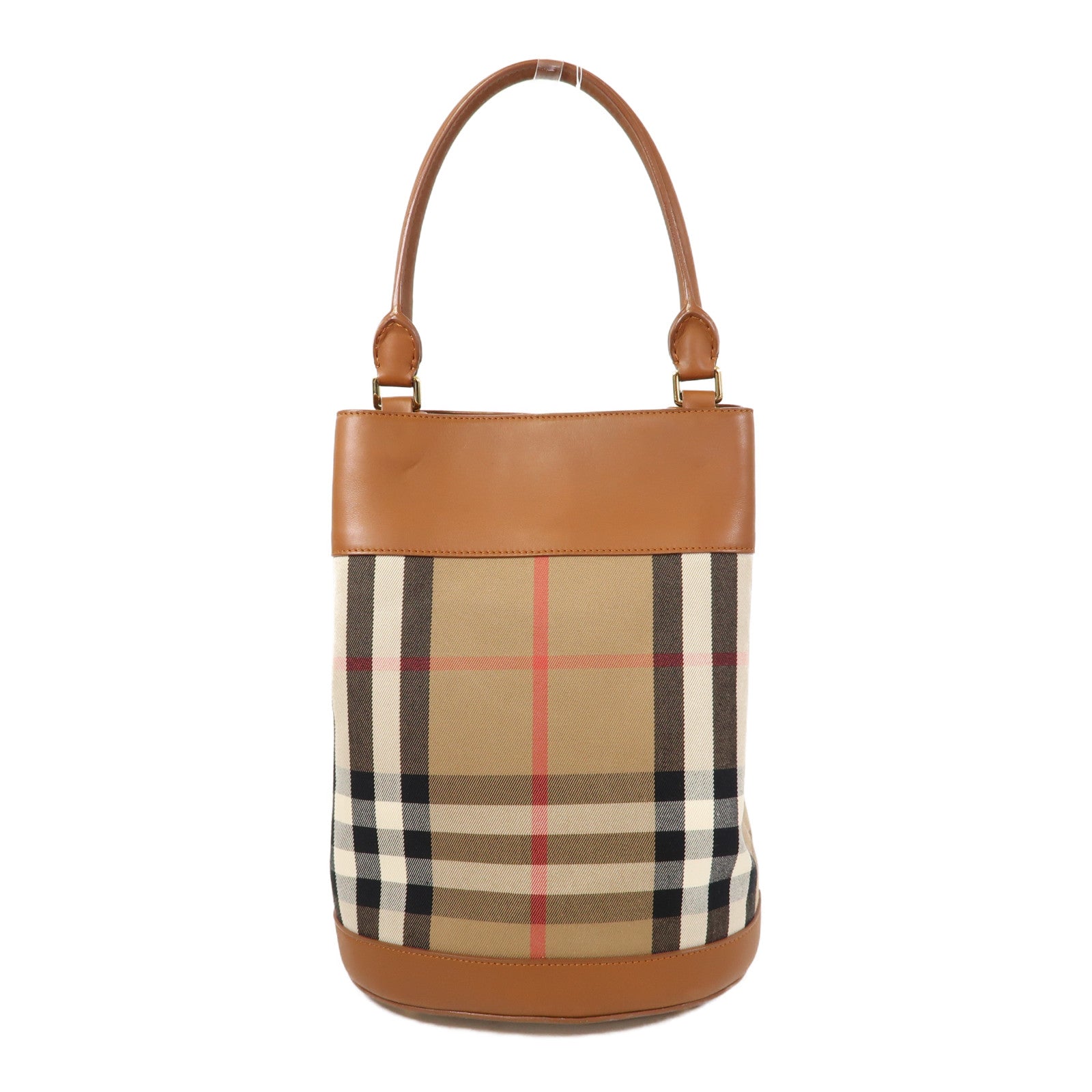 BURBERRY 帆布/皮革Shoulder Bag金扣肩背袋啡色
