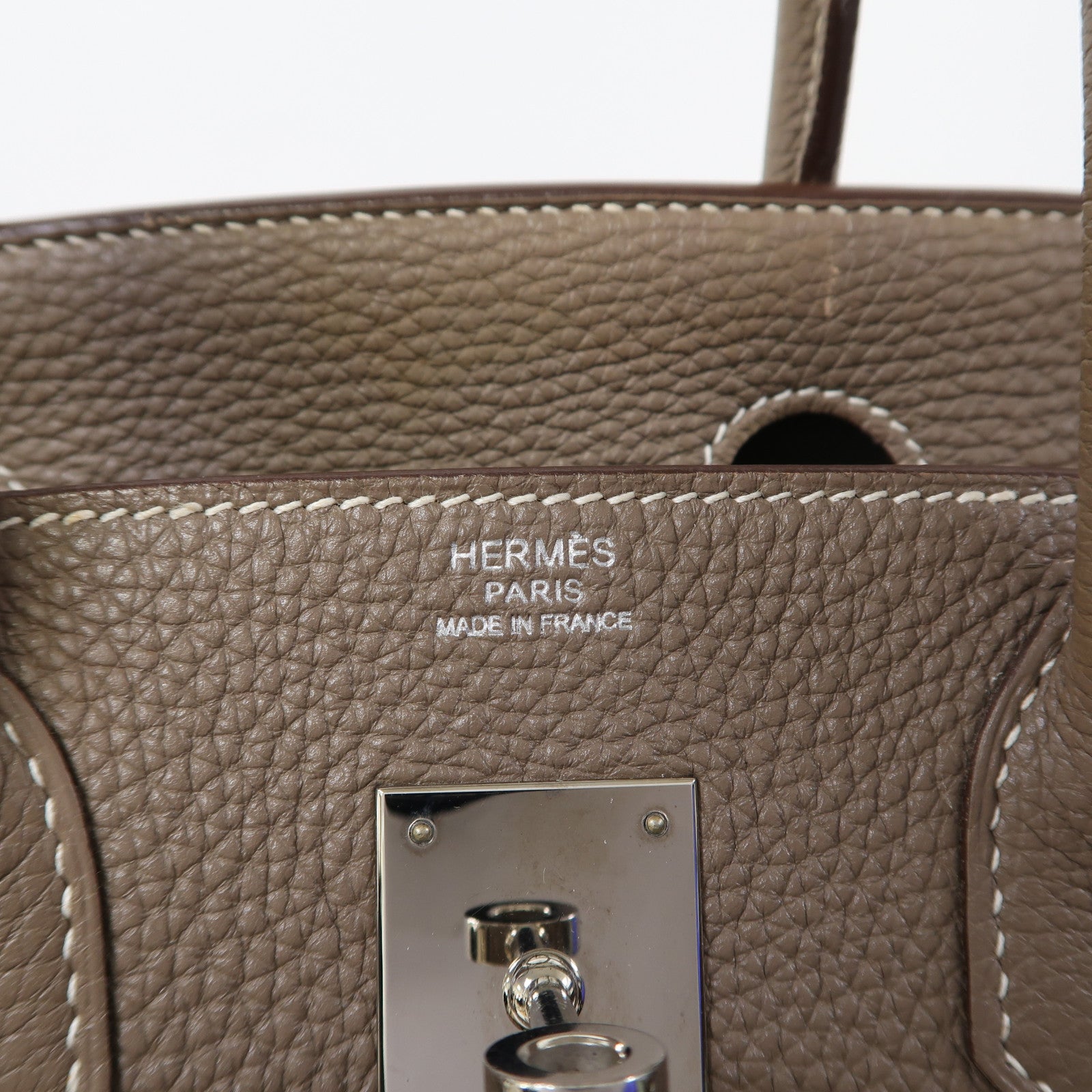 HERMES 【激減優惠】Togo皮革Birkin 30銀扣手挽袋Etoupe/大象灰色