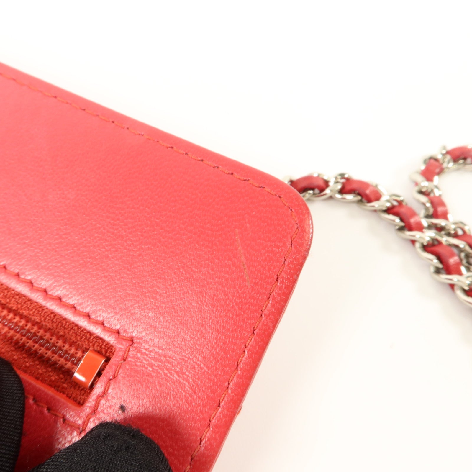 CHANEL 羊皮皮革WOC Wallet On Chain鏈帶肩背袋