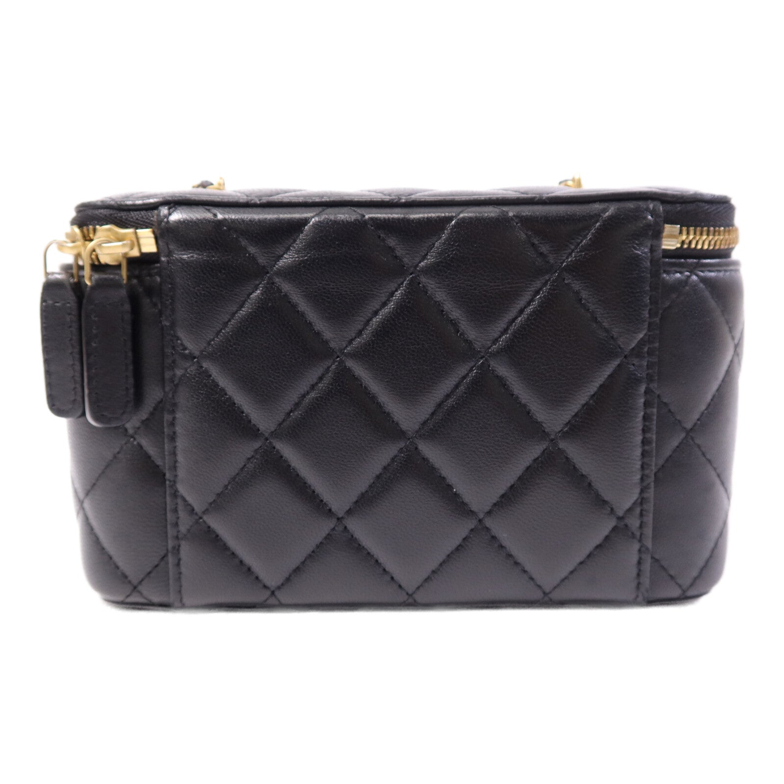 CHANEL 羊皮皮革Vanity Case金扣鏈帶肩背袋