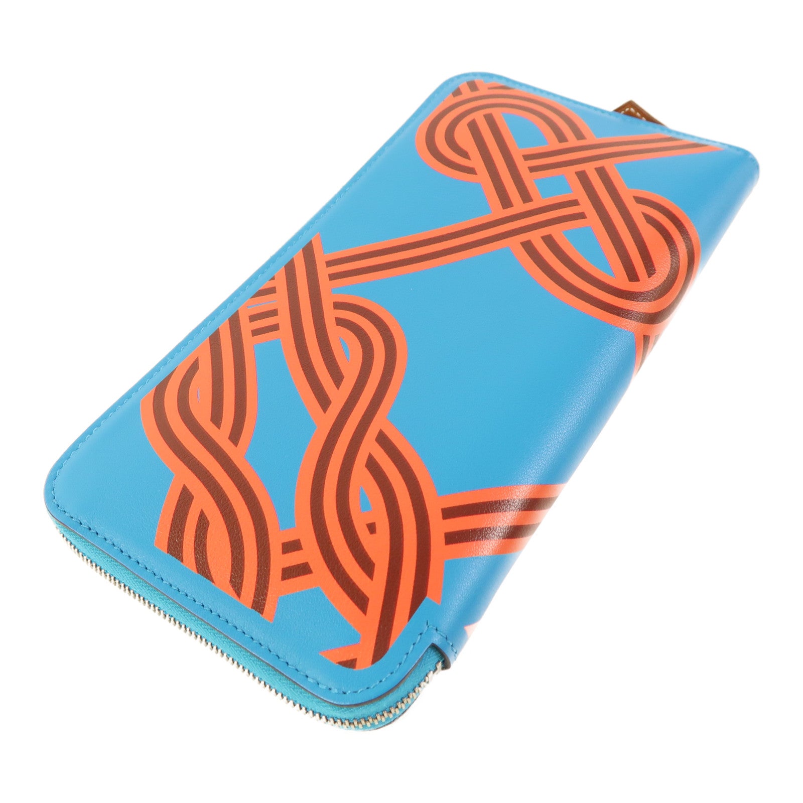 HERMES Swift皮革Silk In Noeuds Marins長錢包
