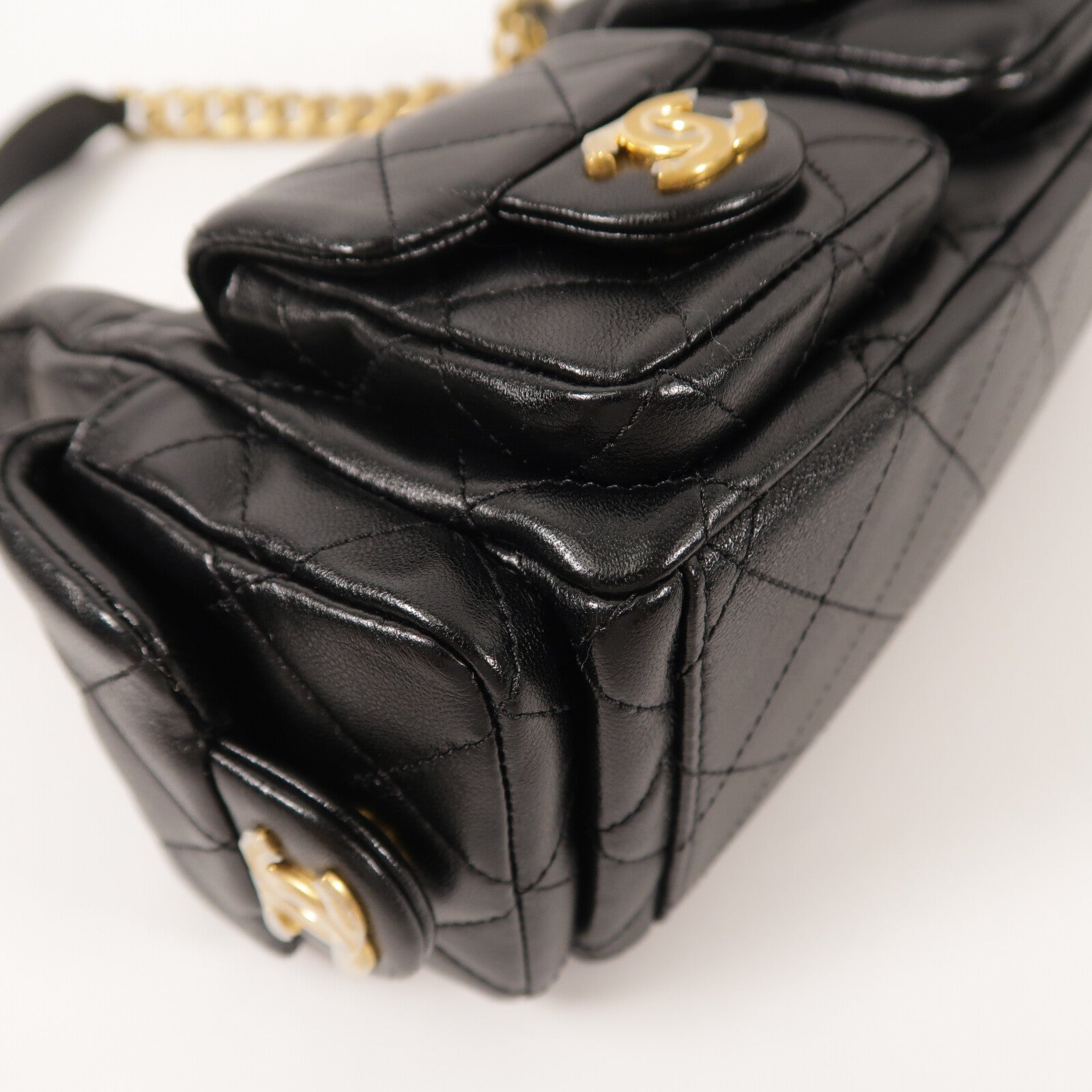 CHANEL 羊皮皮革25C Hobo Bag鏈帶肩背袋