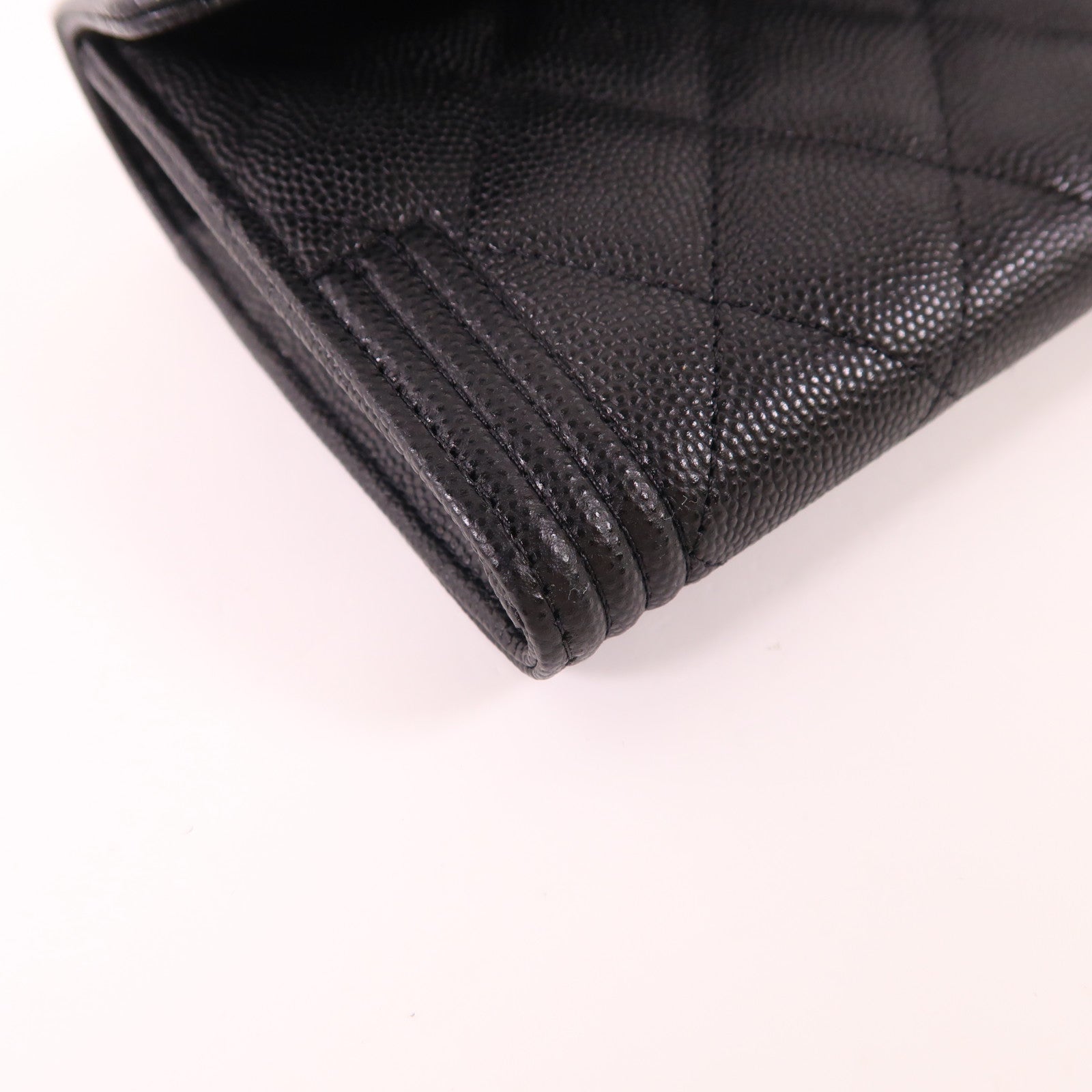 CHANEL 牛皮皮革Boy Long Wallet金扣長錢包