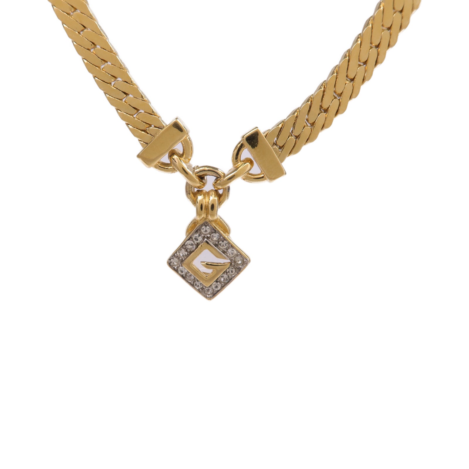 GIVENCHY 金屬/水晶Logo Crystal Necklace項鍊