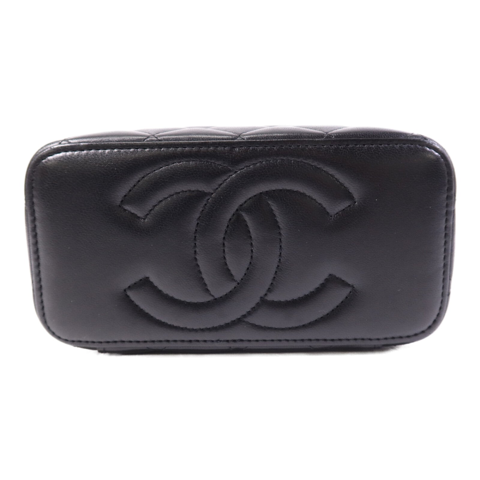 CHANEL 羊皮皮革Vanity Case金扣鏈帶肩背袋