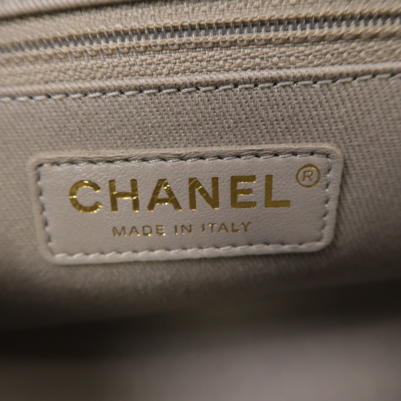 CHANEL 菱格Caviar皮革Chain Shoulder Bag金扣手挽肩背兩用袋灰色