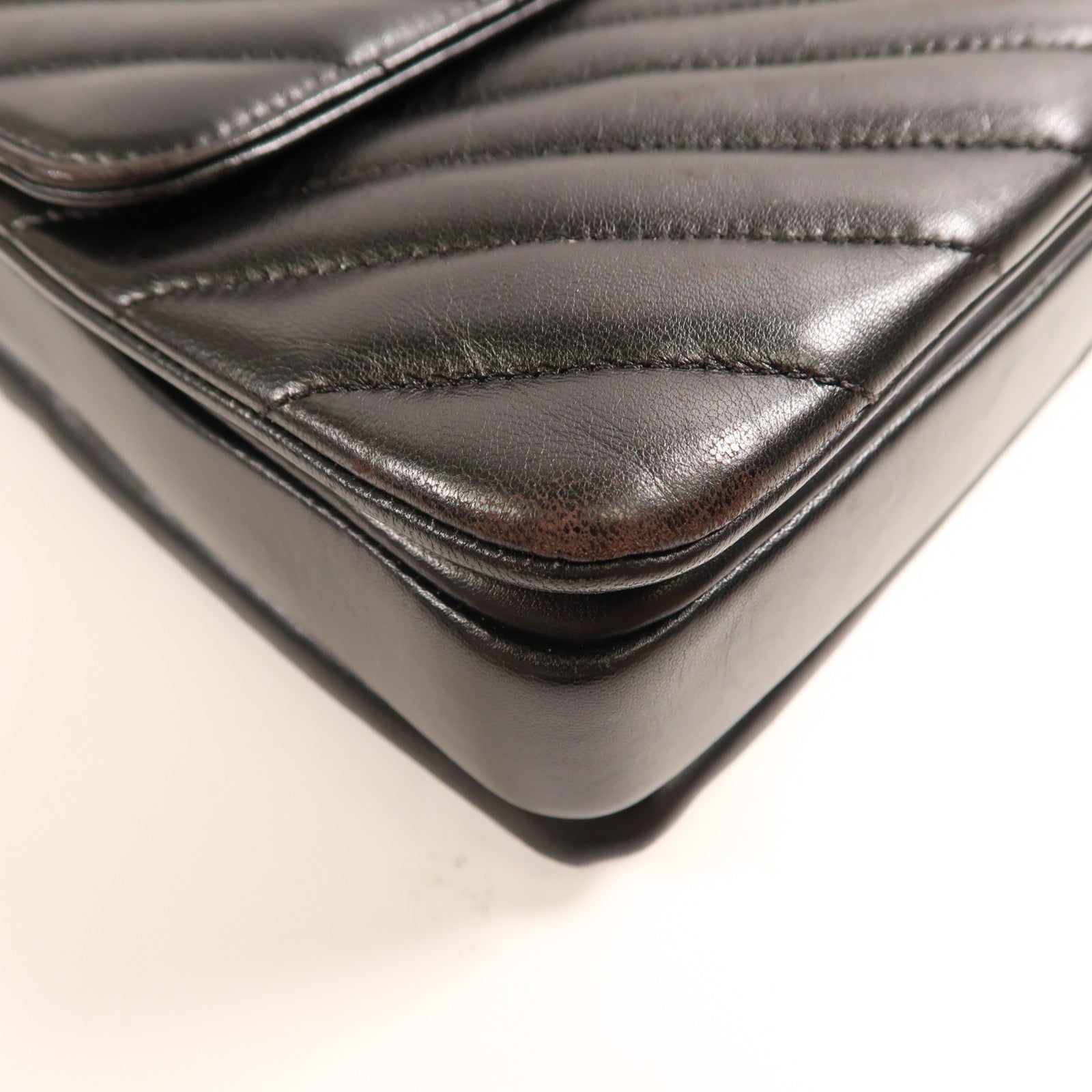 CHANEL 羊皮皮革Shoulder Bag金扣鏈帶手挽肩背兩用袋