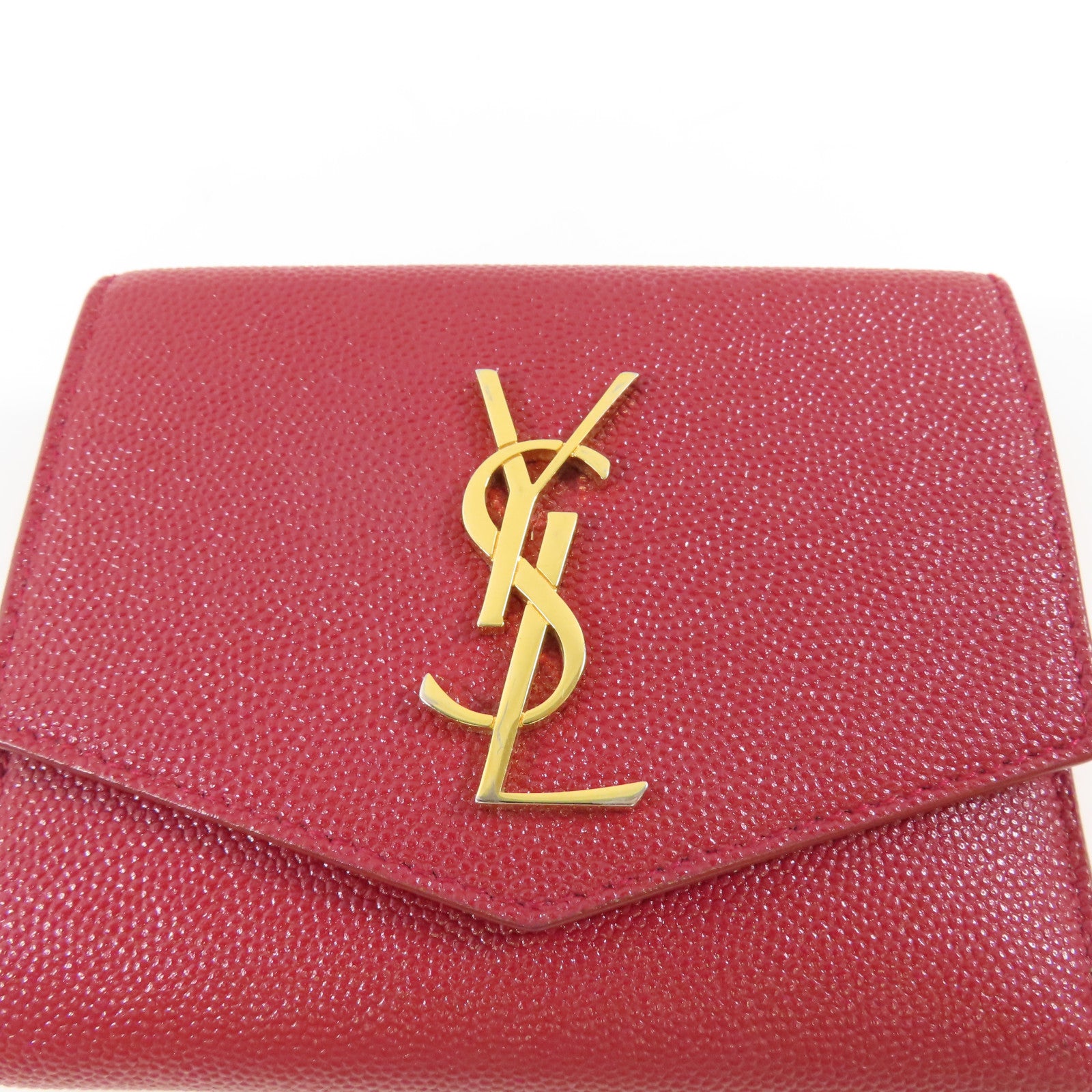 YVES SAINT LAURENT 牛皮皮革Bifold Wallet金扣錢包