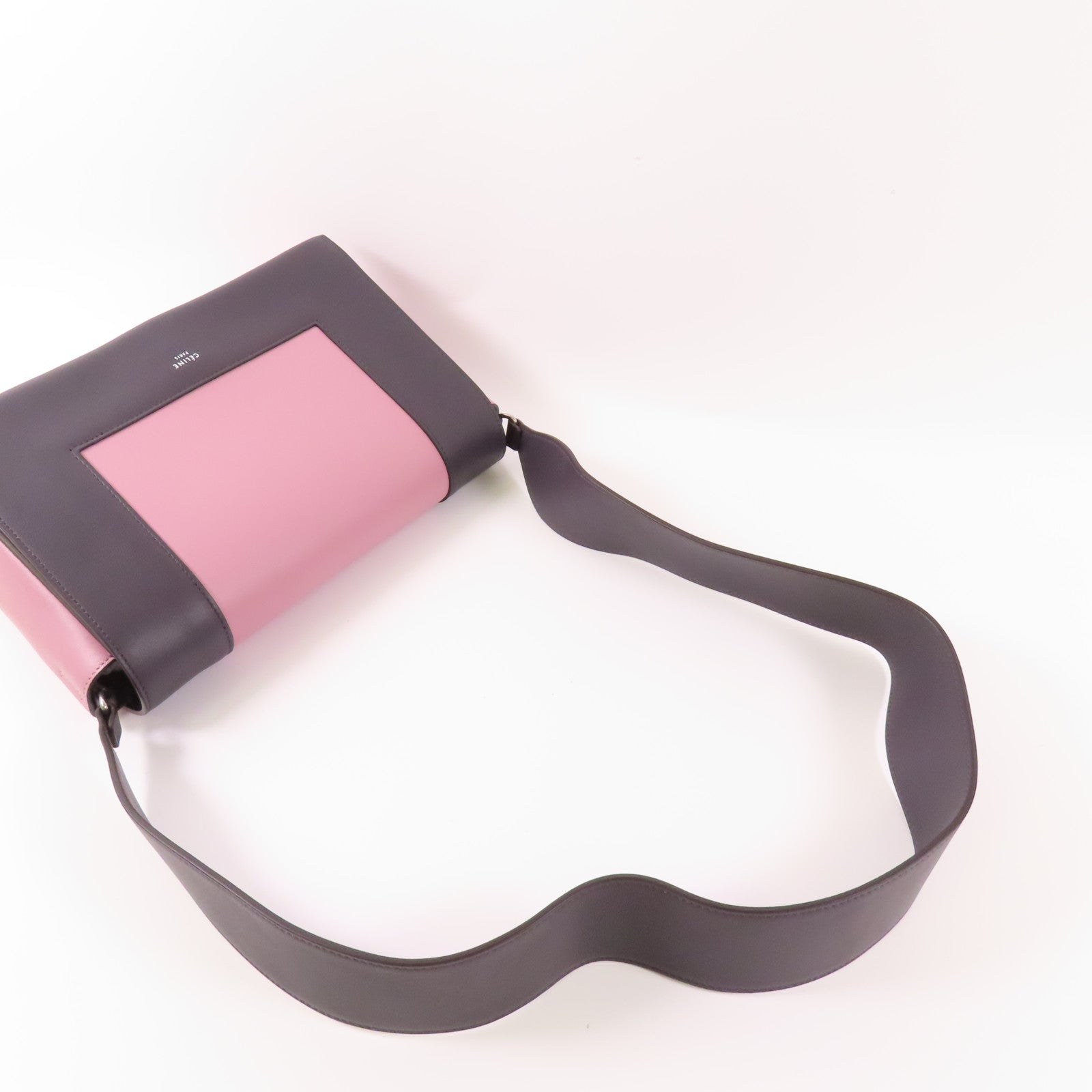 CELINE 牛皮皮革Shoulder Bag銀扣肩背袋