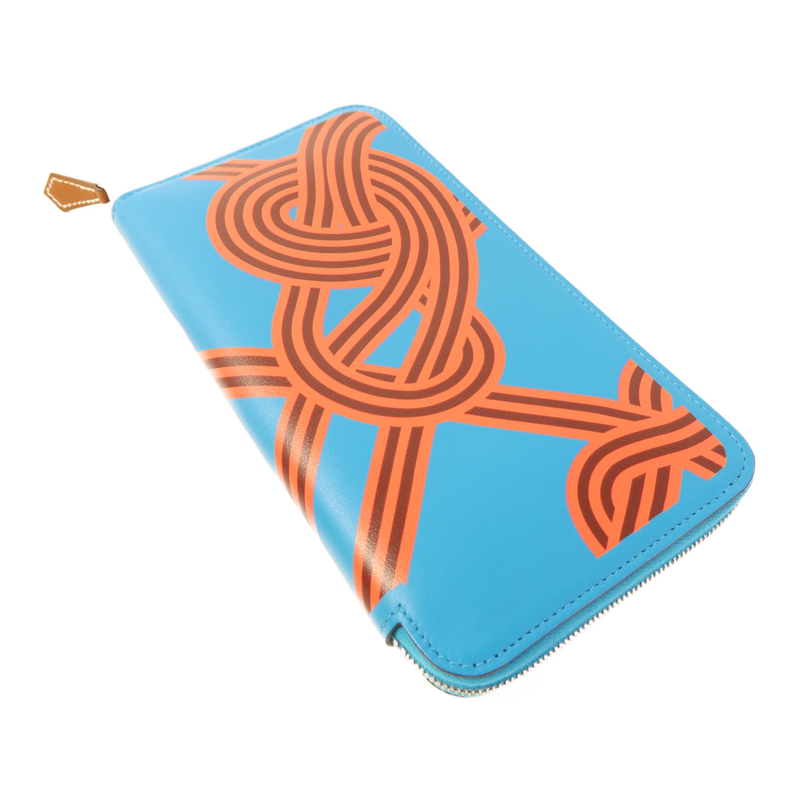 HERMES Swift皮革Silk In Noeuds Marins長錢包