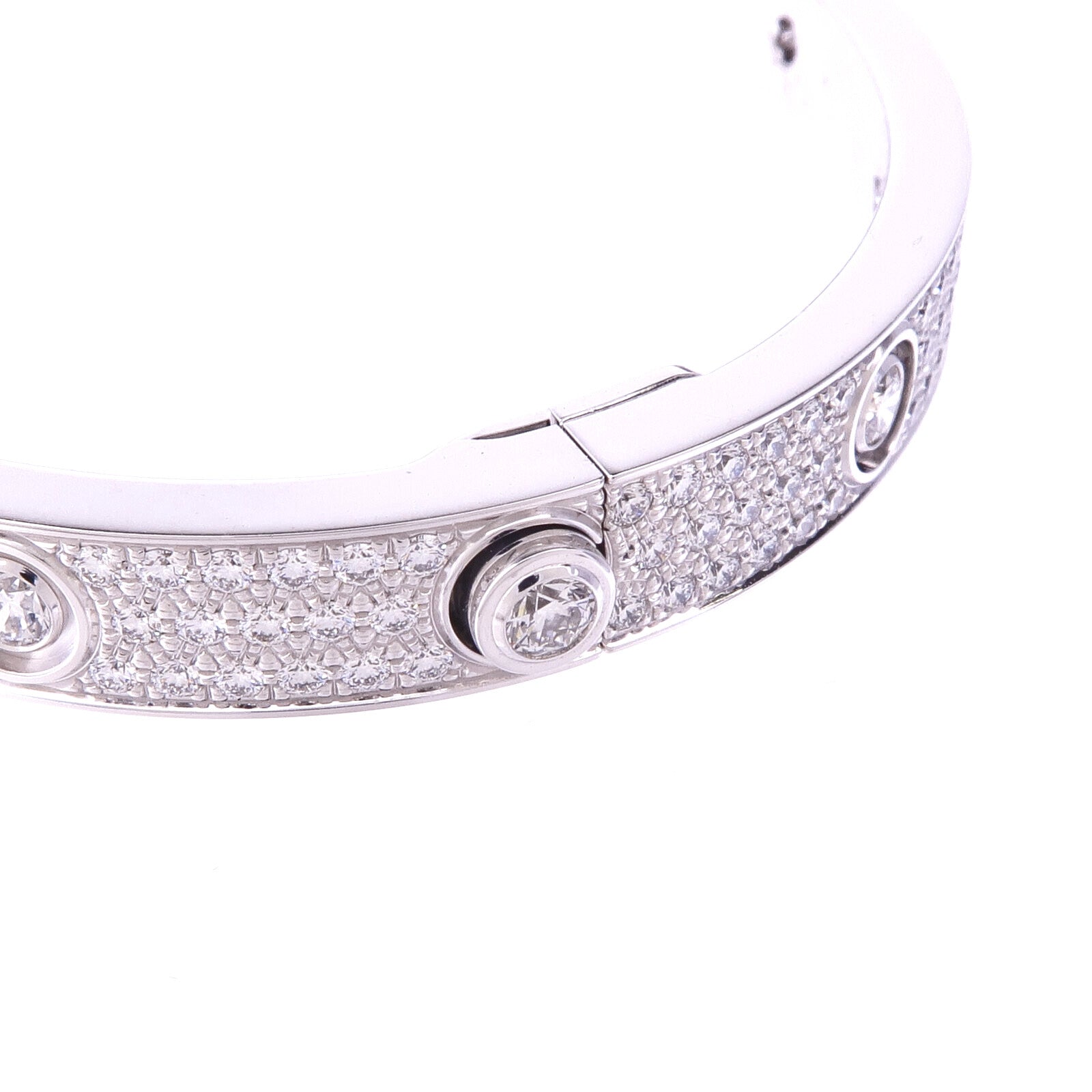 CARTIER 18K白金Love Bracelet Full Diamonds鑽石手鐲Cartier#17