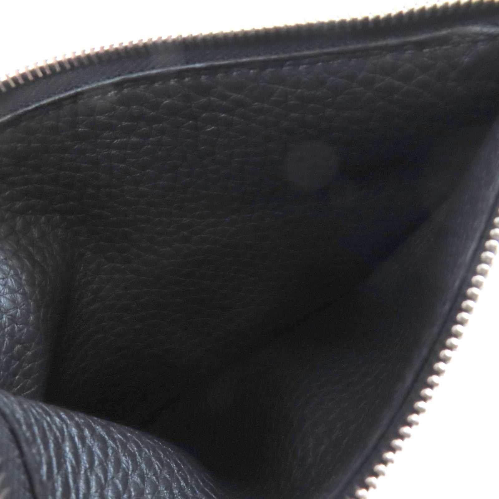 HERMES Togo皮革Dogon Wallet銀扣長錢包Noir/黑色