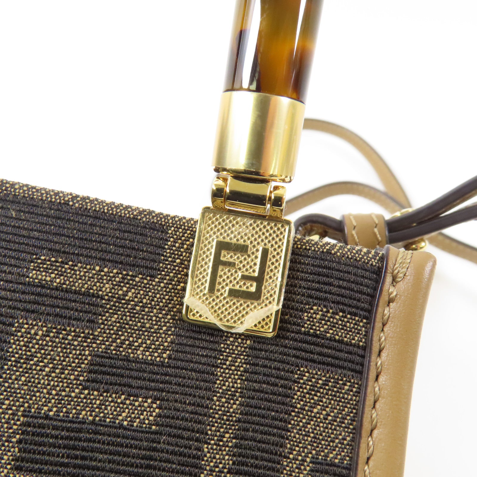 FENDI 帆布Shoulder Bag金扣手挽肩背兩用袋