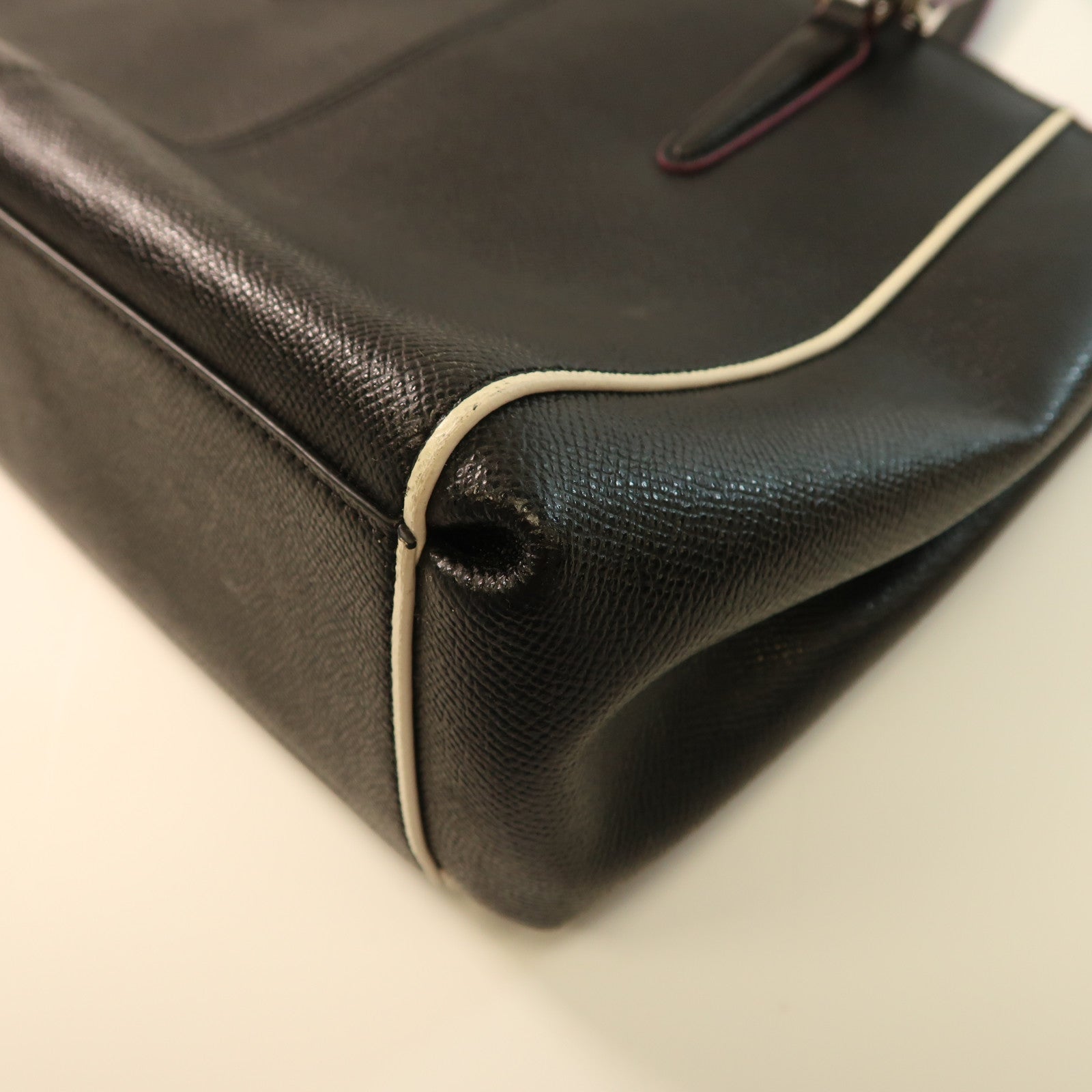 COACH 牛皮皮革Shoulder Bag銀扣肩背袋黑色