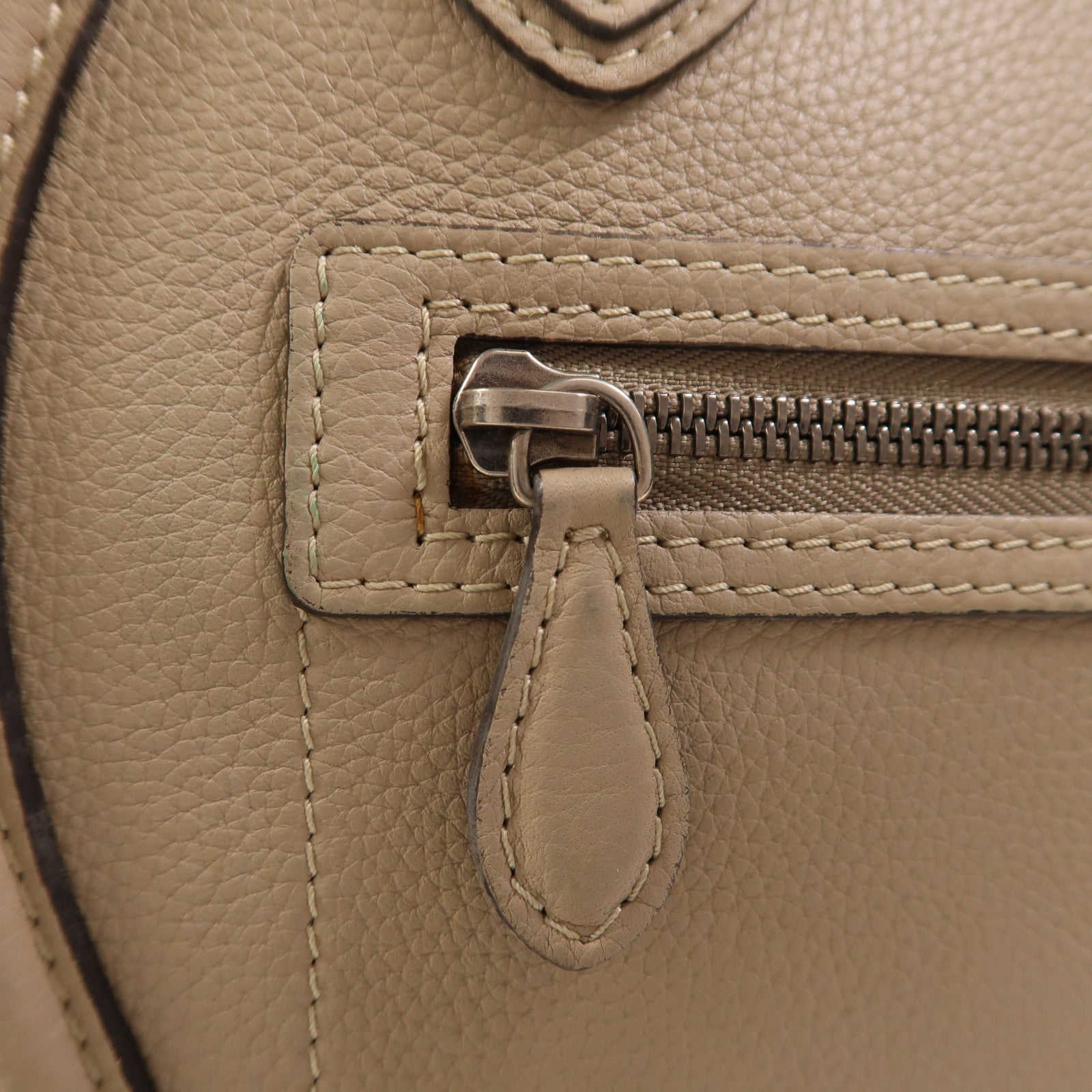 CELINE 牛皮皮革Micro Luggage銀扣手挽袋