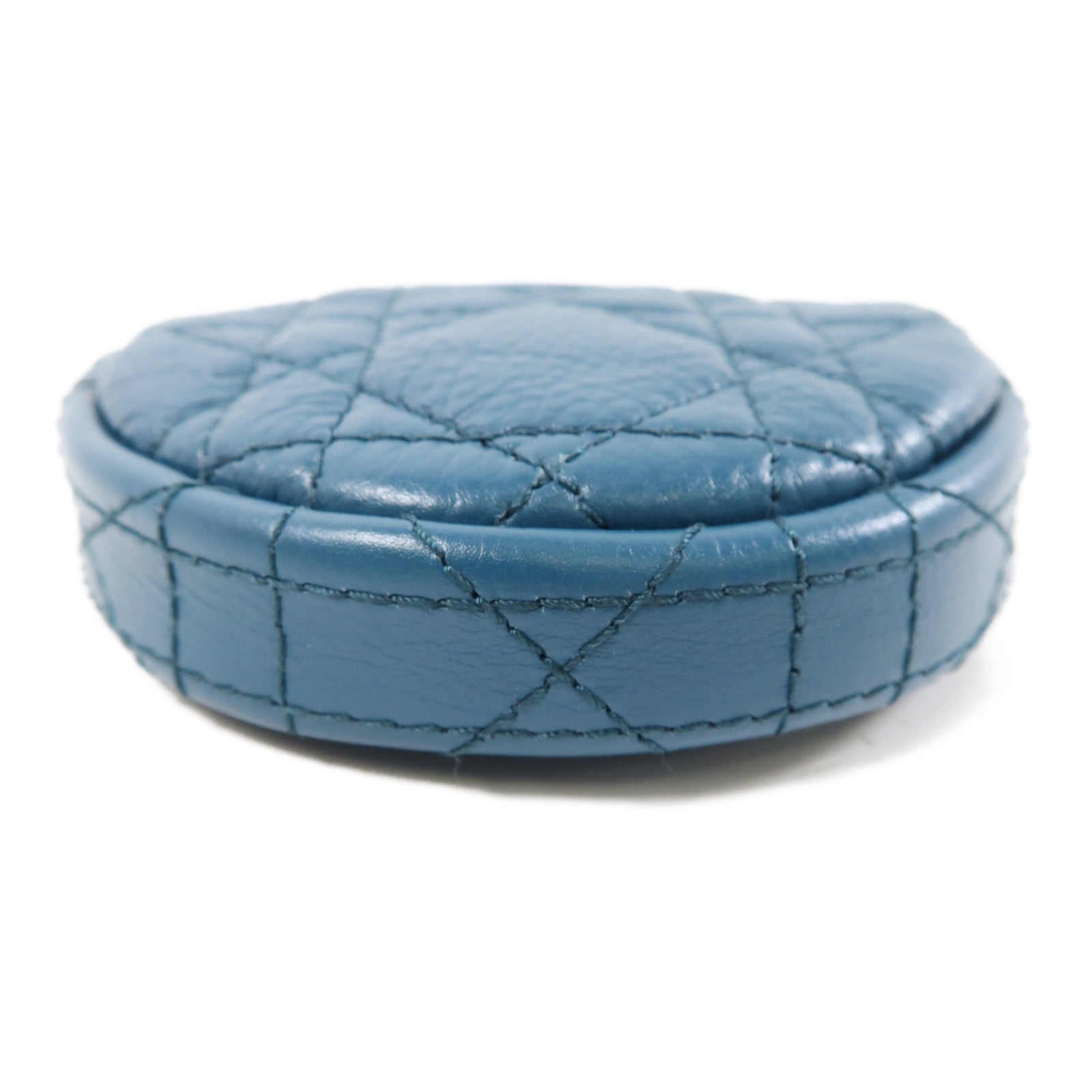 Dior 牛皮皮革Coin Case銀扣零錢包藍色