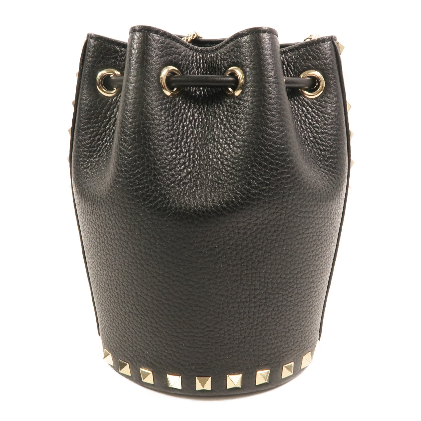 Valentino 【激減優惠】牛皮皮革Chain Bucket Bag金扣鏈帶肩背袋