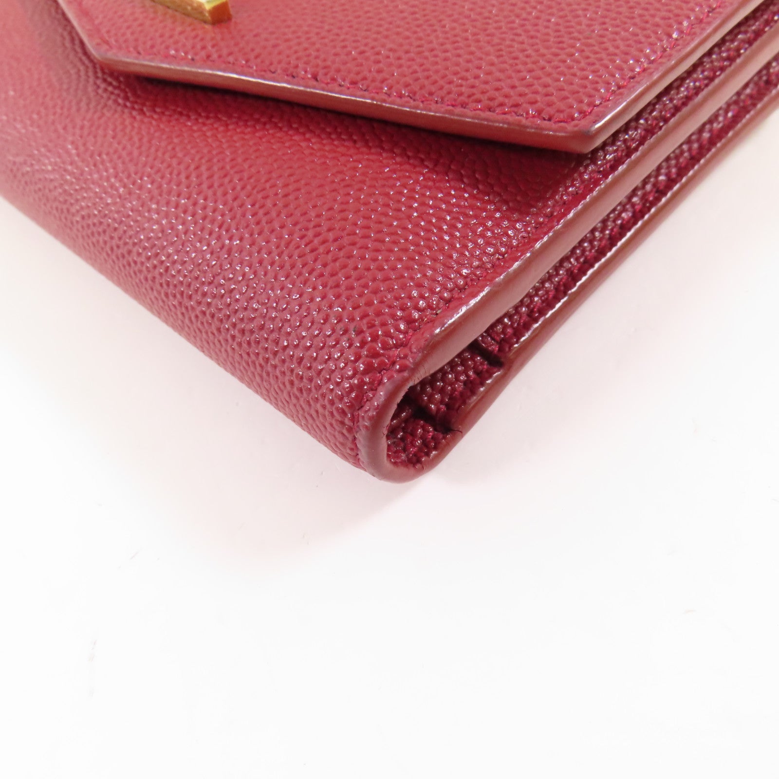 YVES SAINT LAURENT 【激減優惠】牛皮皮革Bifold Wallet金扣錢包