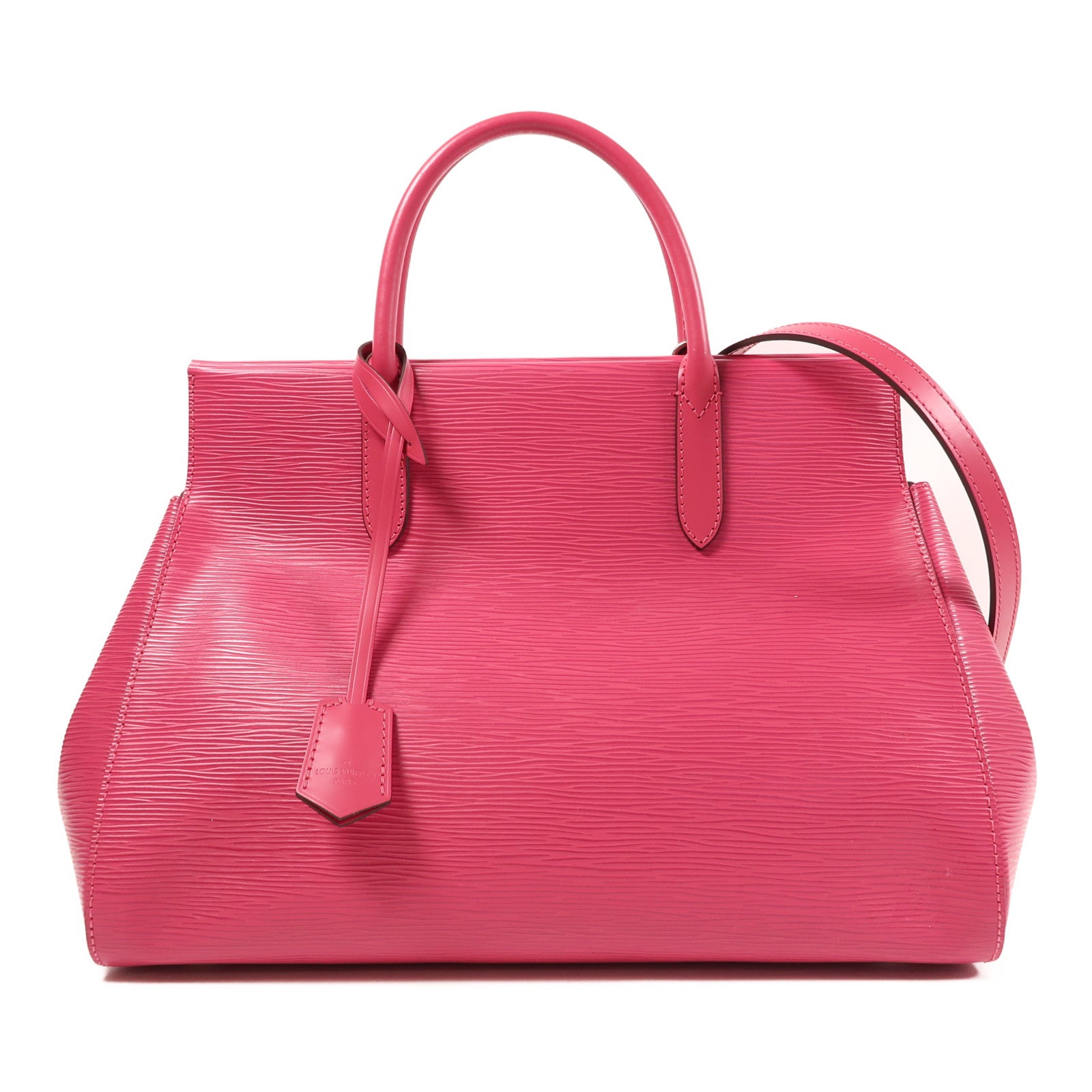 LOUIS VUITTON Epi Marly銀扣手挽肩背兩用袋粉紅色