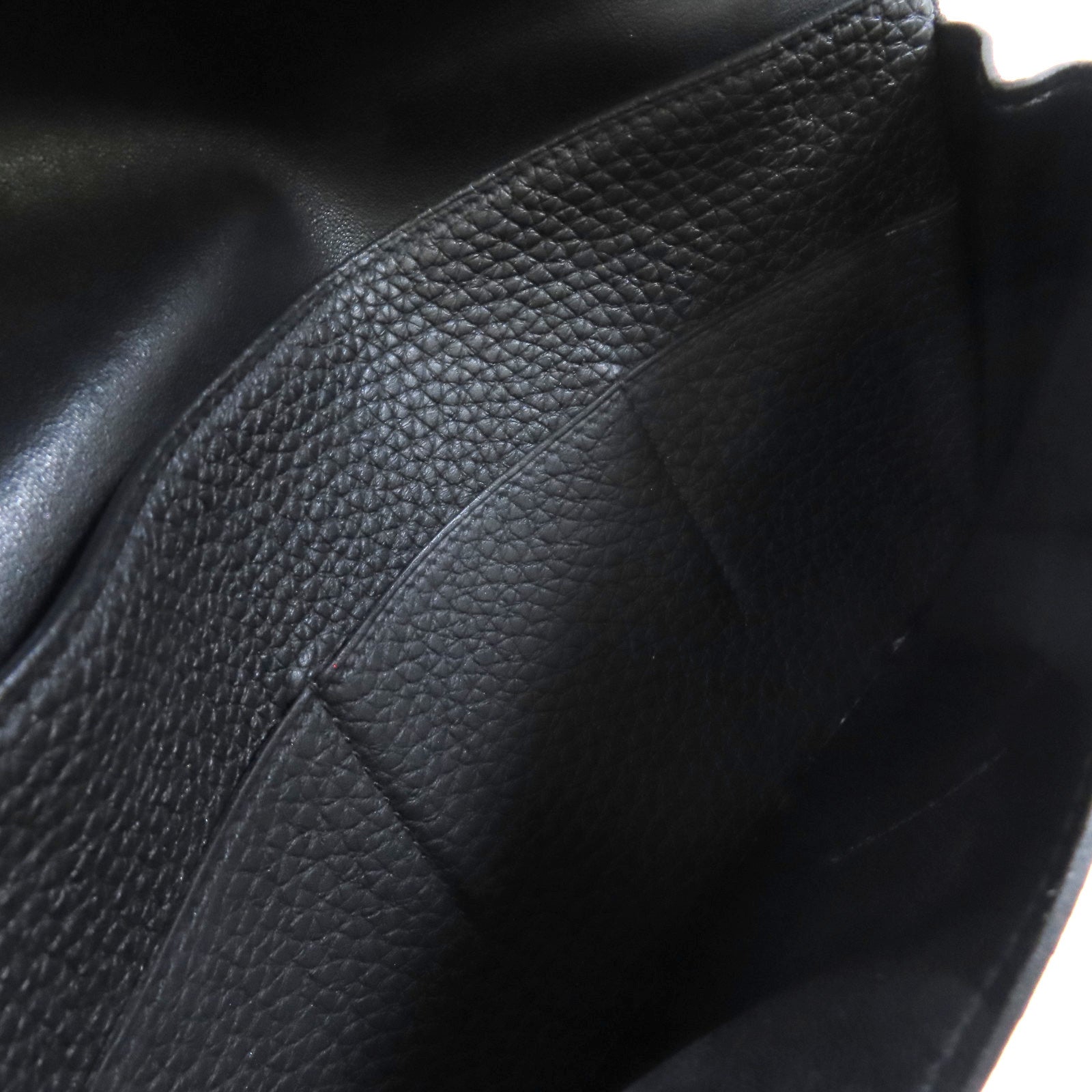 HERMES Togo皮革Dogon Wallet銀扣長錢包Noir/黑色