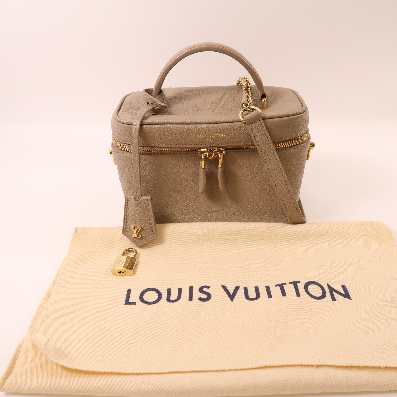 LOUIS VUITTON Monogram Empreinte Vanity PM金扣手挽肩背兩用袋