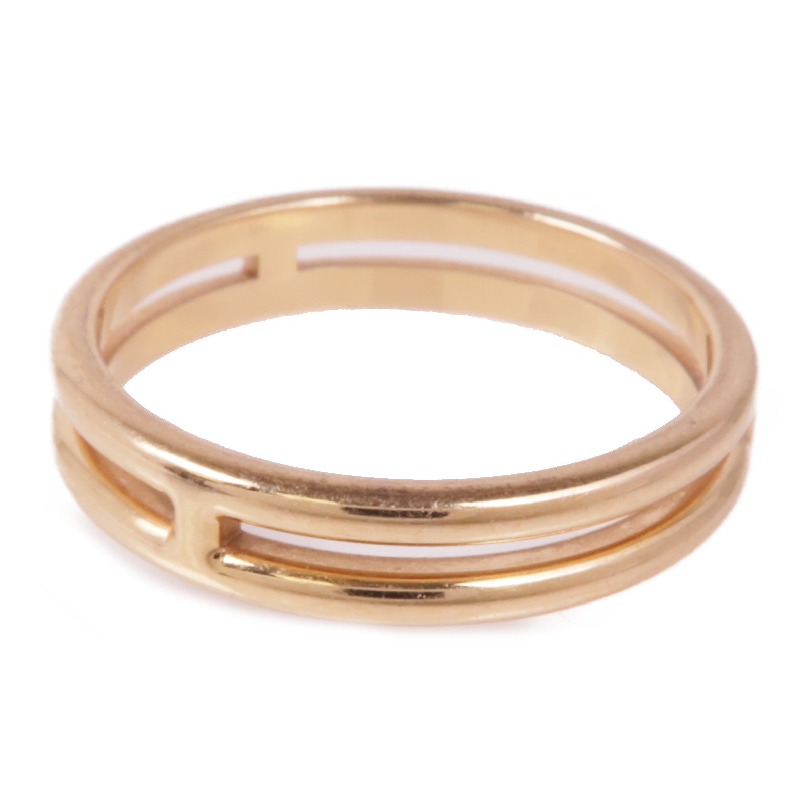 HERMES 18K玫瑰金Alliance Ariane Ring戒指Hermes#50/US#5.25
