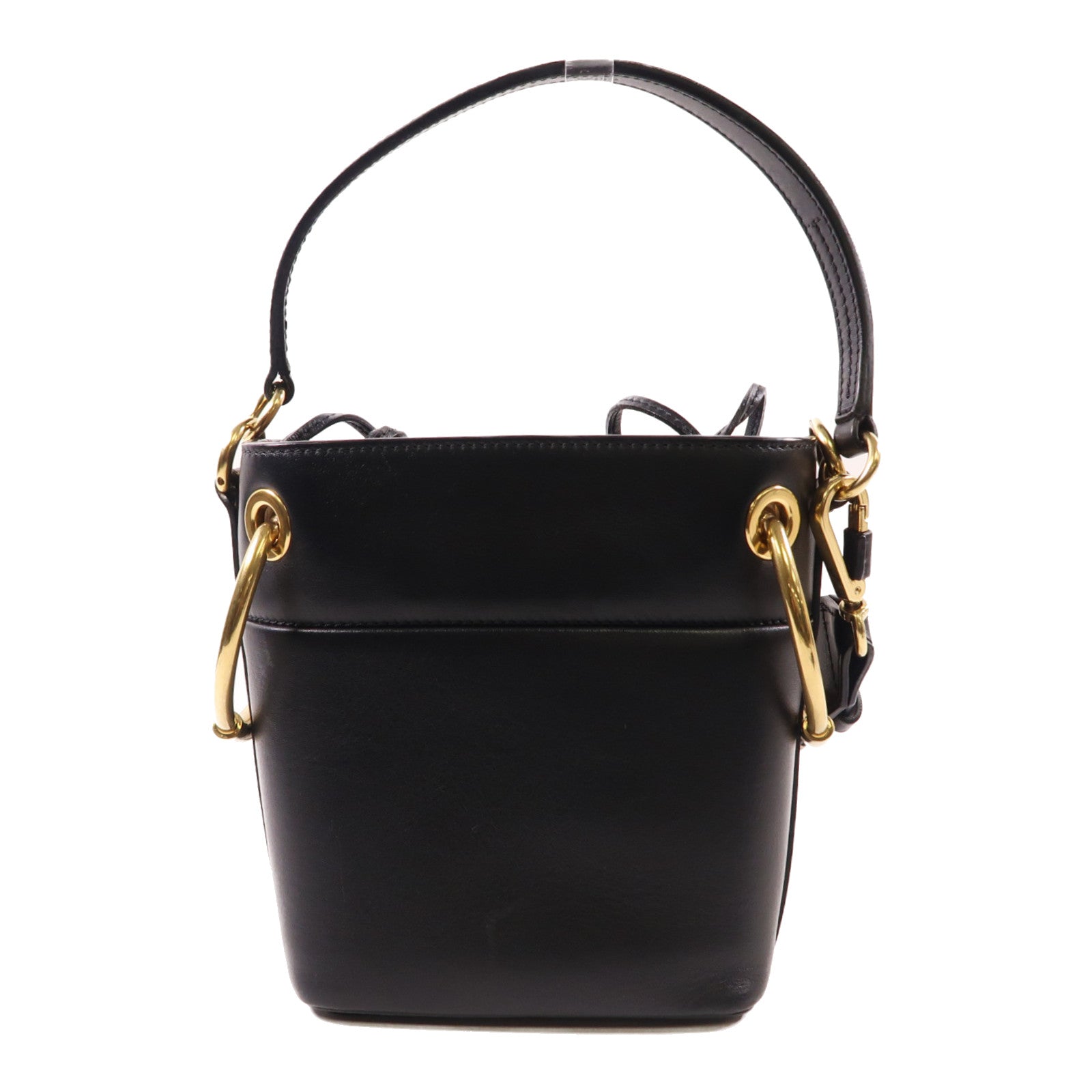 Chloe GHW 2 Way Shoulder Bag Handbag 03187565 Calfskin Leather Black