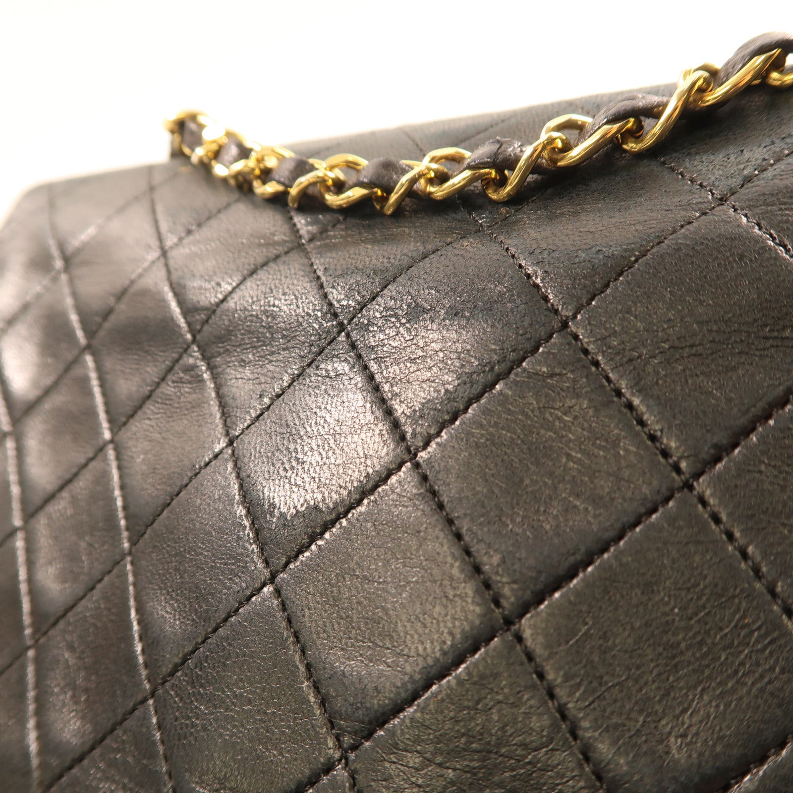 CHANEL 【激減優惠】羊皮皮革Chain Shoulder金扣鏈帶肩背袋
