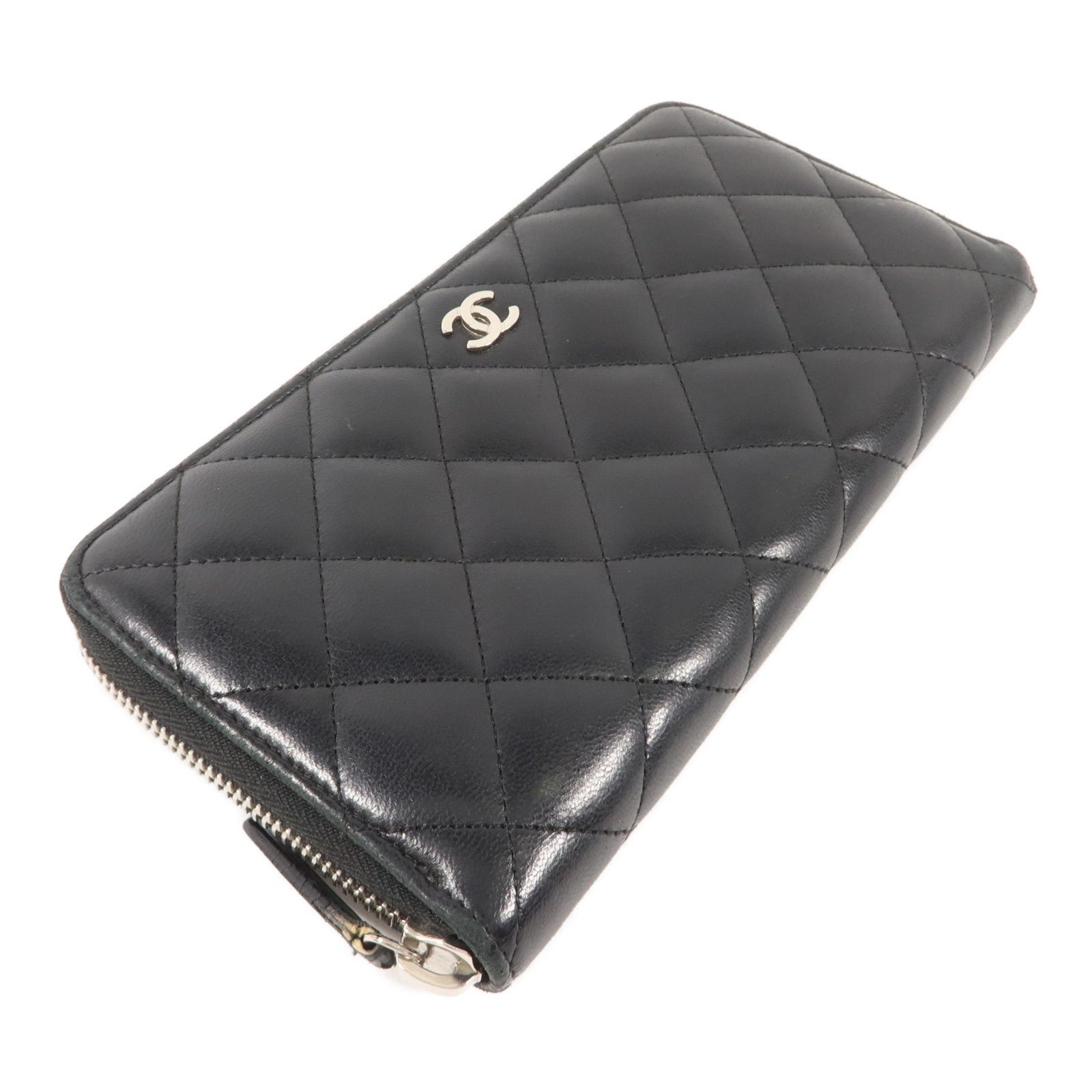 CHANEL 羊皮皮革Long Round Wallet長錢包