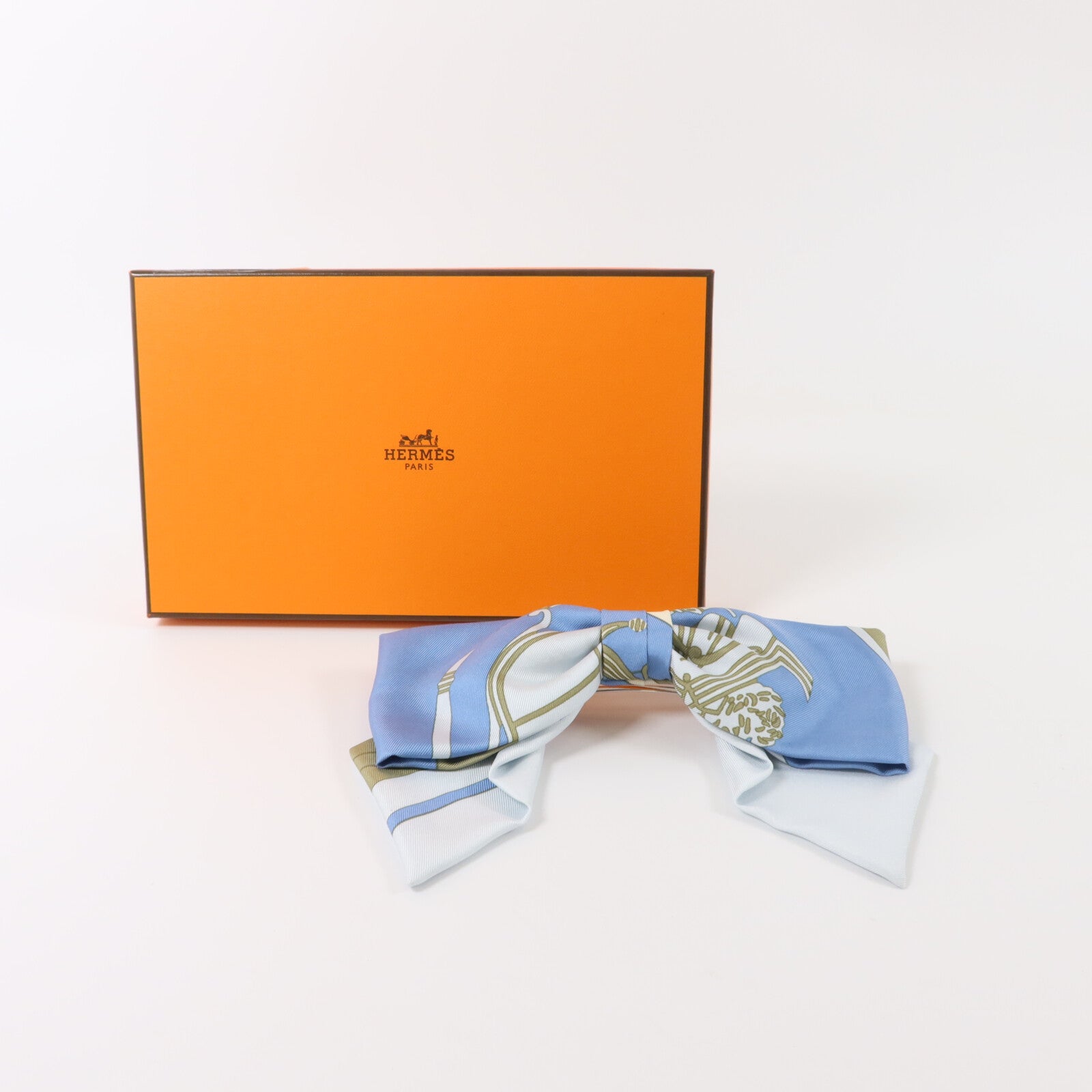 HERMES 絲質EX-Libris Grenelle髮夾