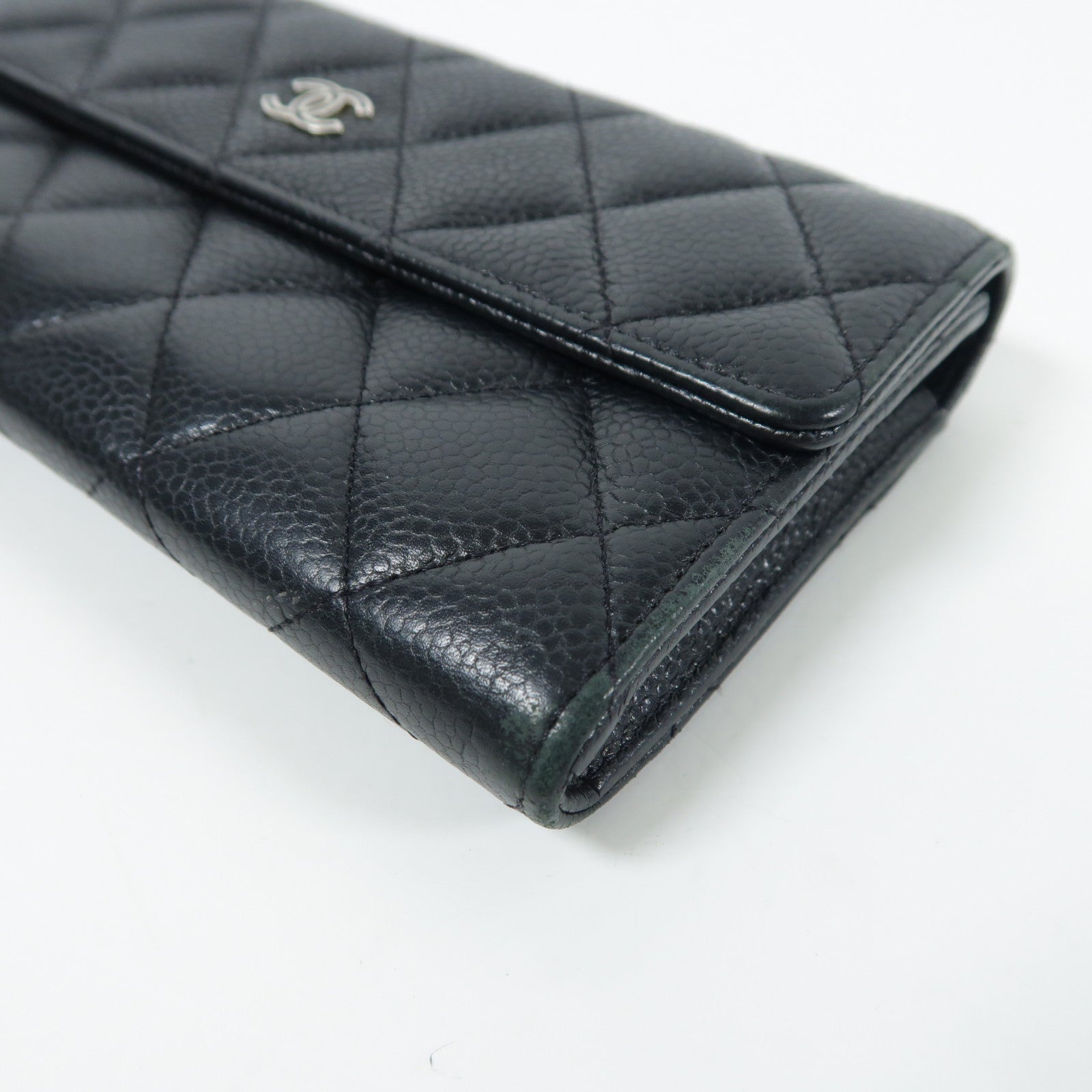 CHANEL CC SHW Long Wallet Calfskin Leather Black