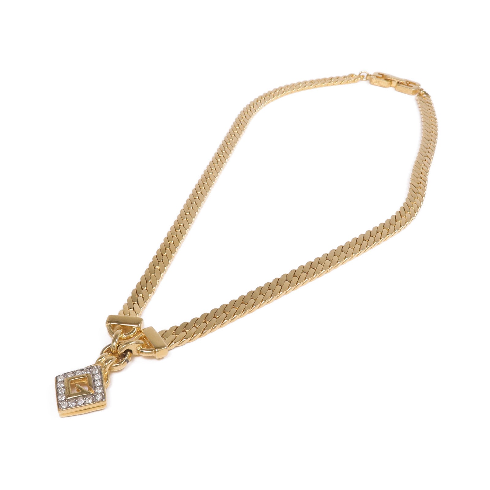 GIVENCHY 金屬/水晶Logo Crystal Necklace項鍊