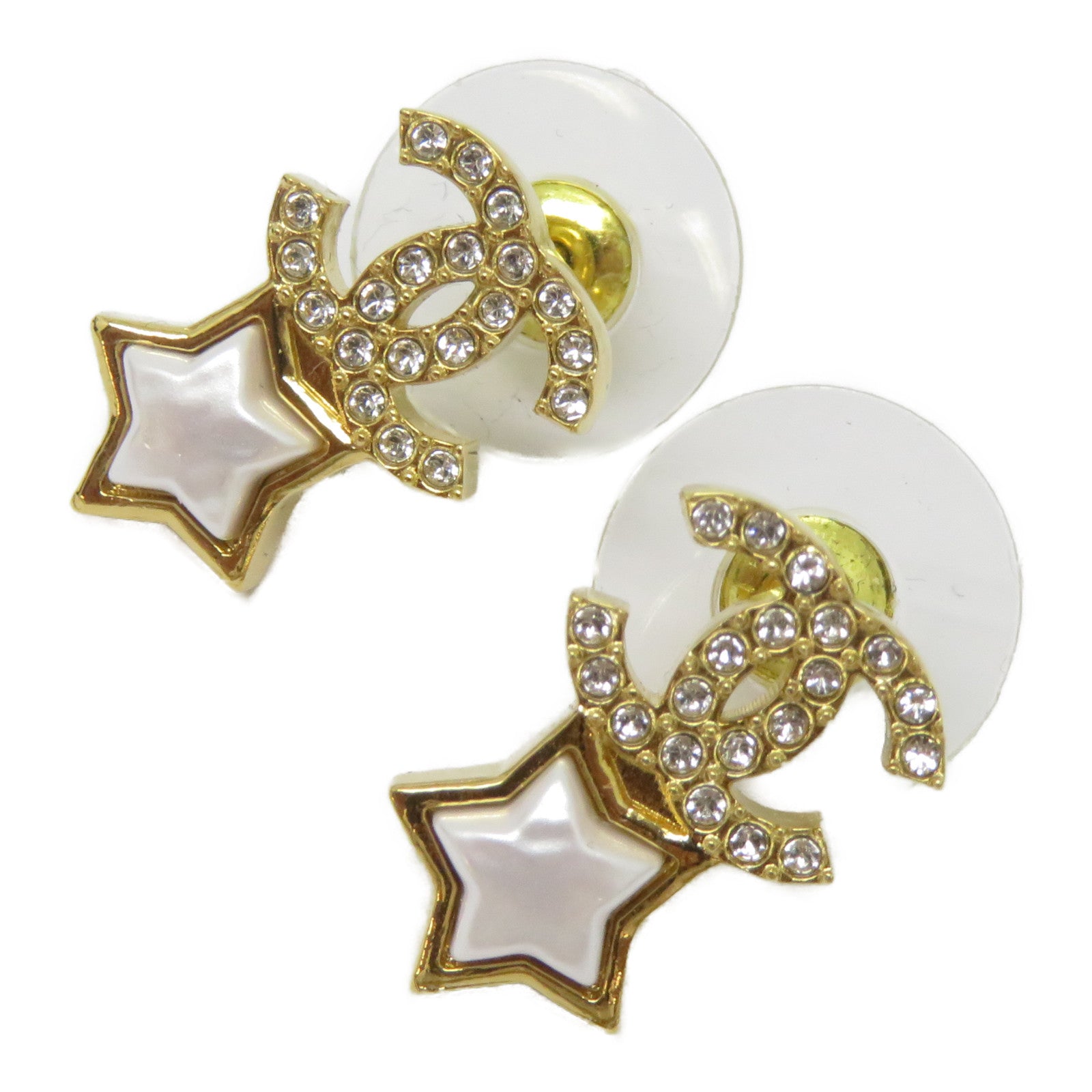 CHANEL 金屬Earrings耳環金色/白色